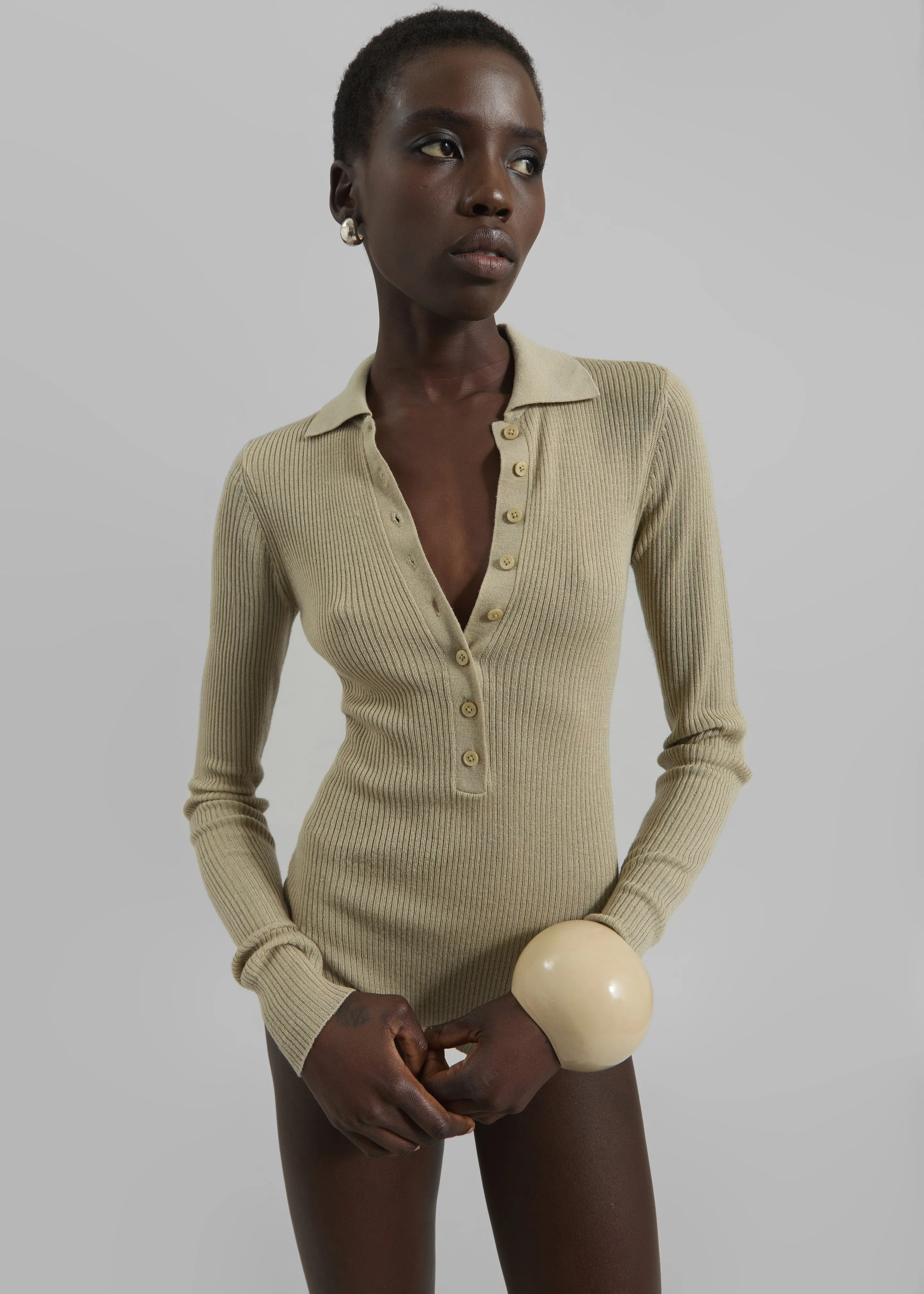 Solana Polo Bodysuit - Desert Sand sold by Frankie Shop product image thumbnail 3