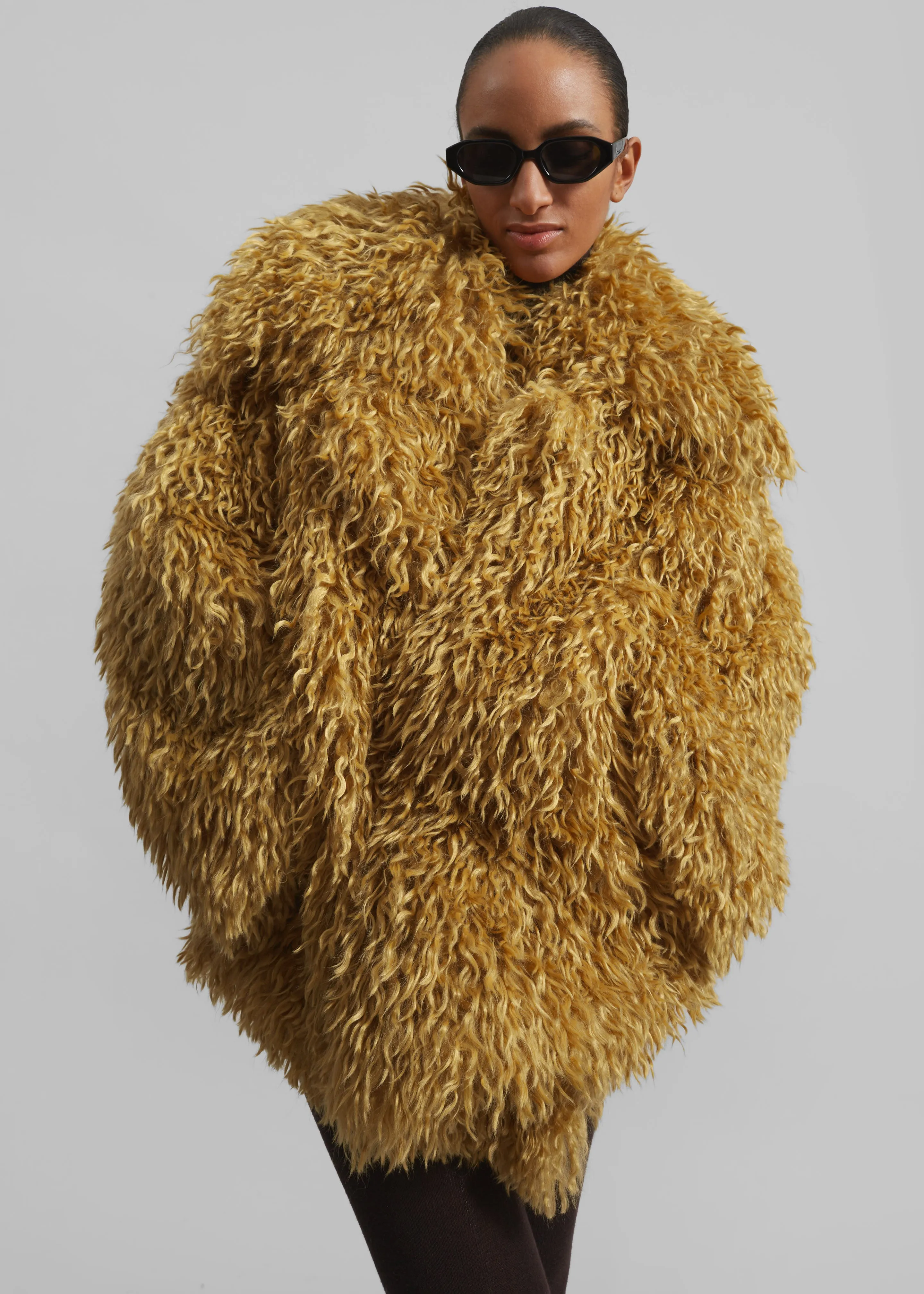 Zermatt Faux Fur Coat - Mustard sold by Frankie Shop product image thumbnail 3