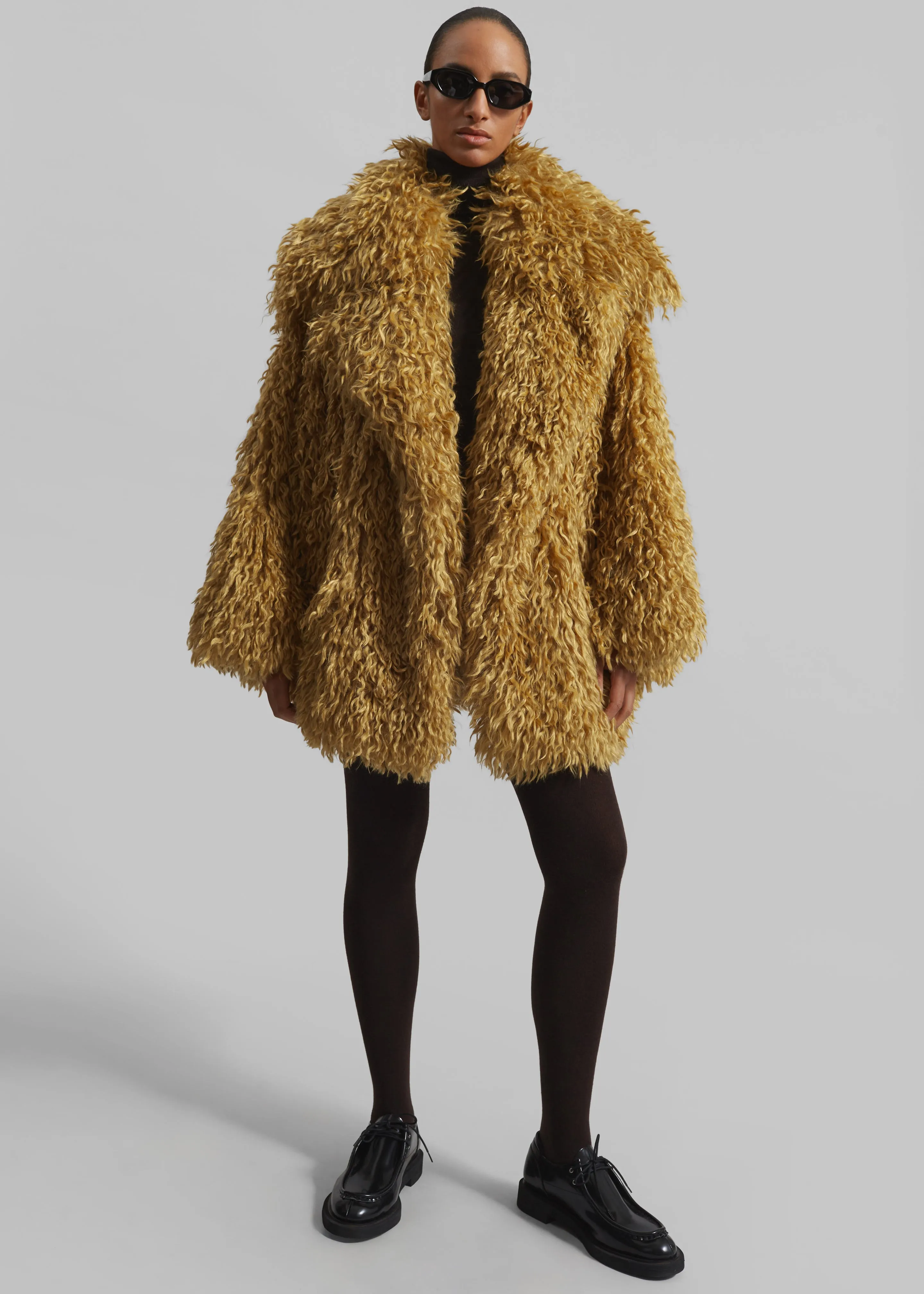 Zermatt Faux Fur Coat - Mustard sold by Frankie Shop product image thumbnail 4
