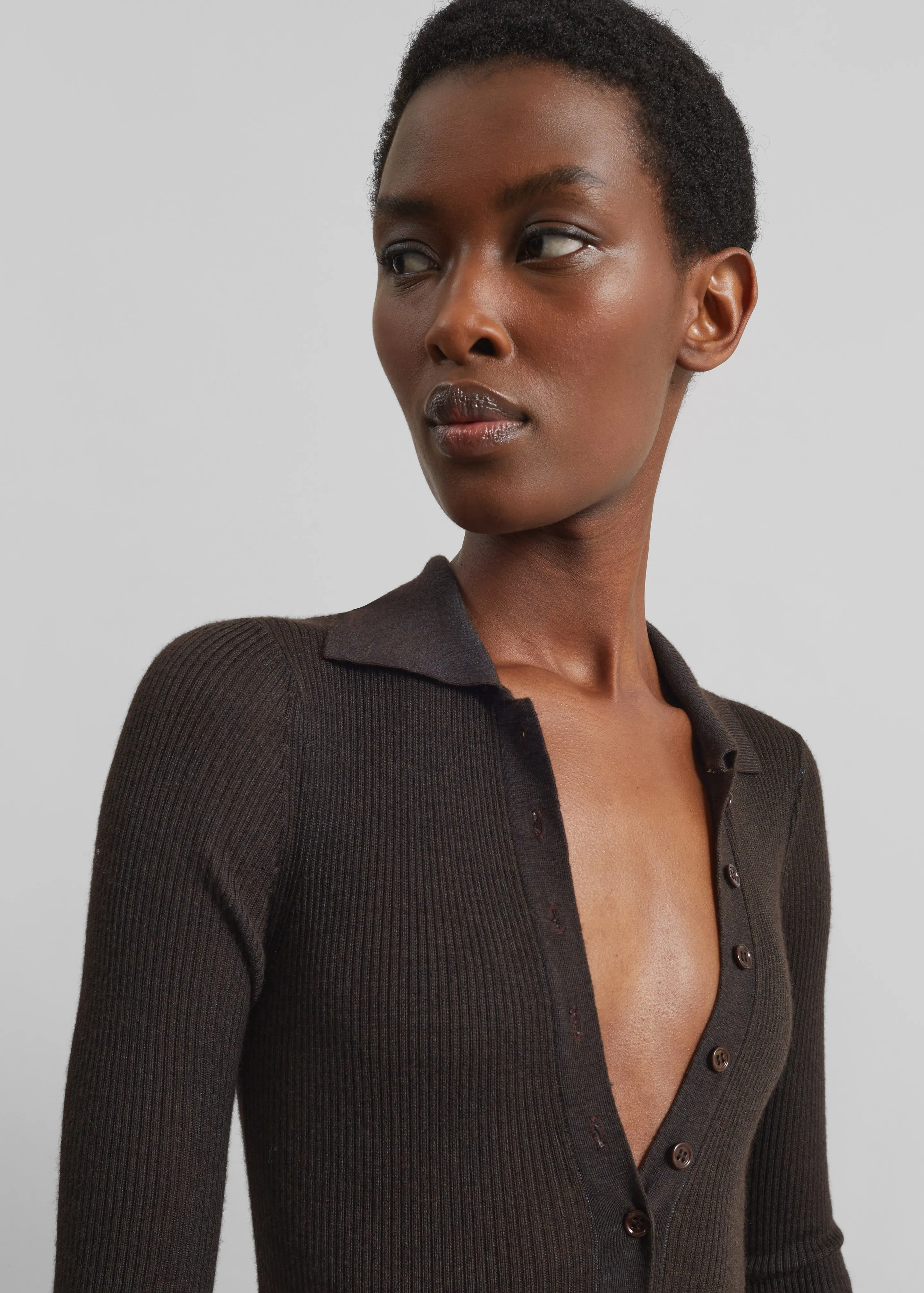 Solana Polo Bodysuit - Brown sold by Frankie Shop product image thumbnail 3