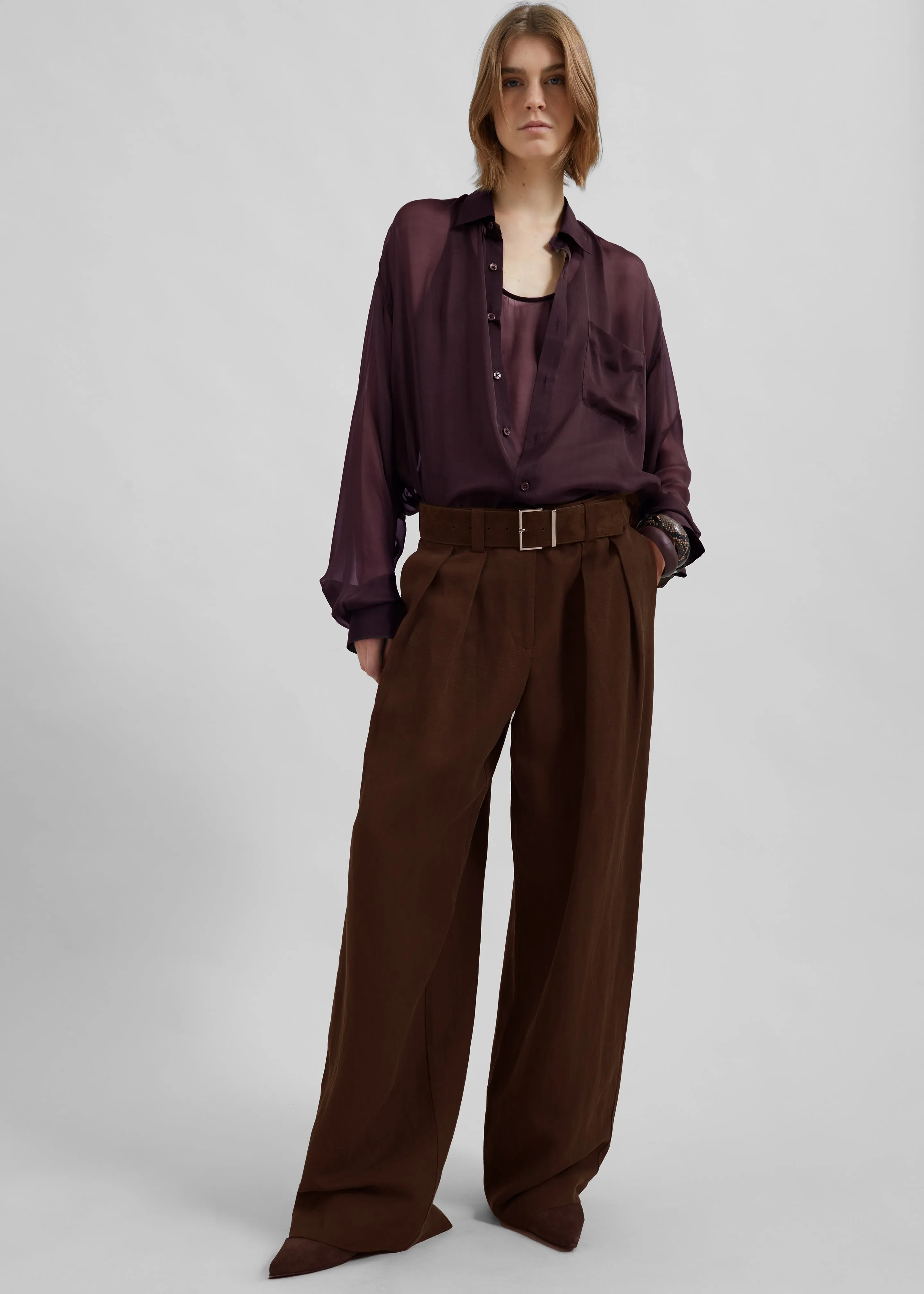 Peri Georgette Shirt - Burgundy sold by Frankie Shop product image thumbnail 5