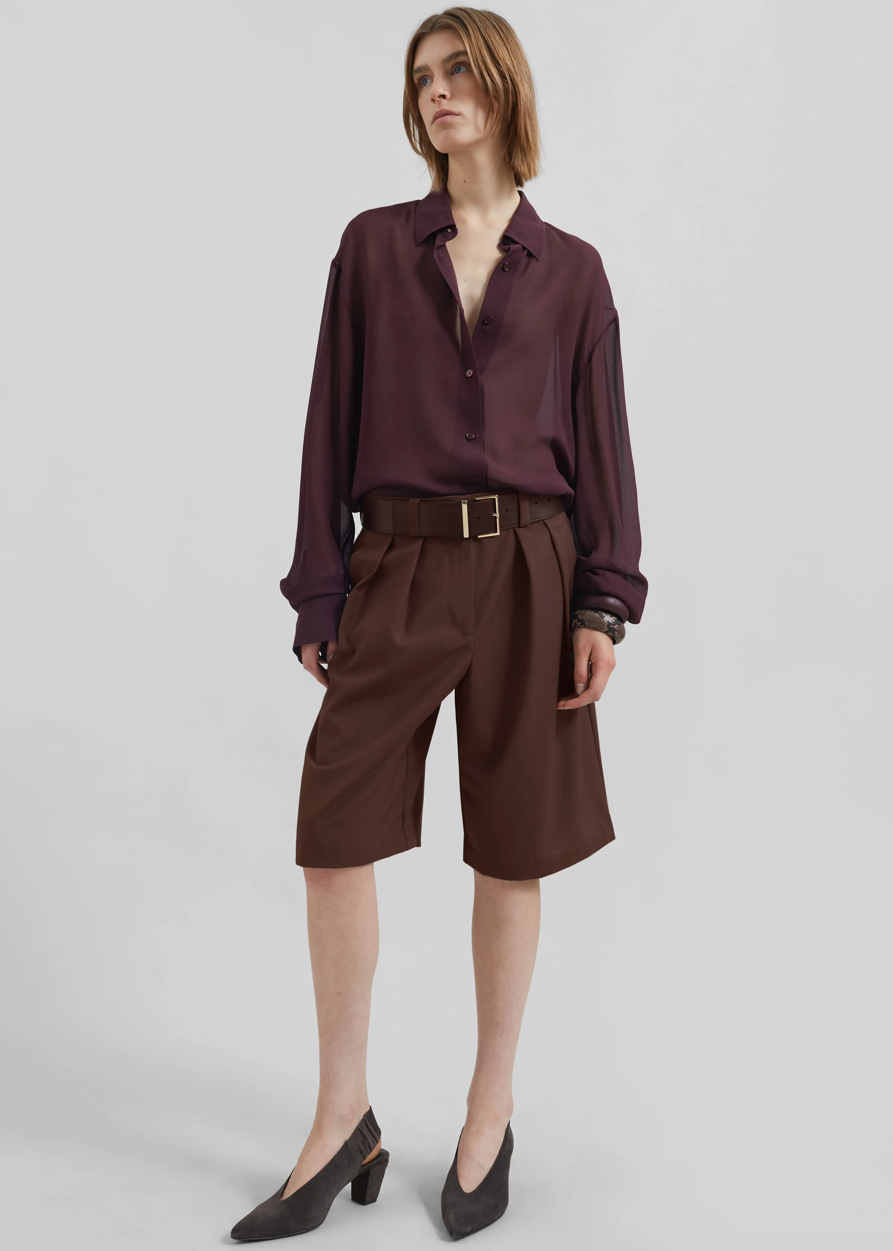 Peri Georgette Shirt - Burgundy sold by Frankie Shop product image thumbnail 4