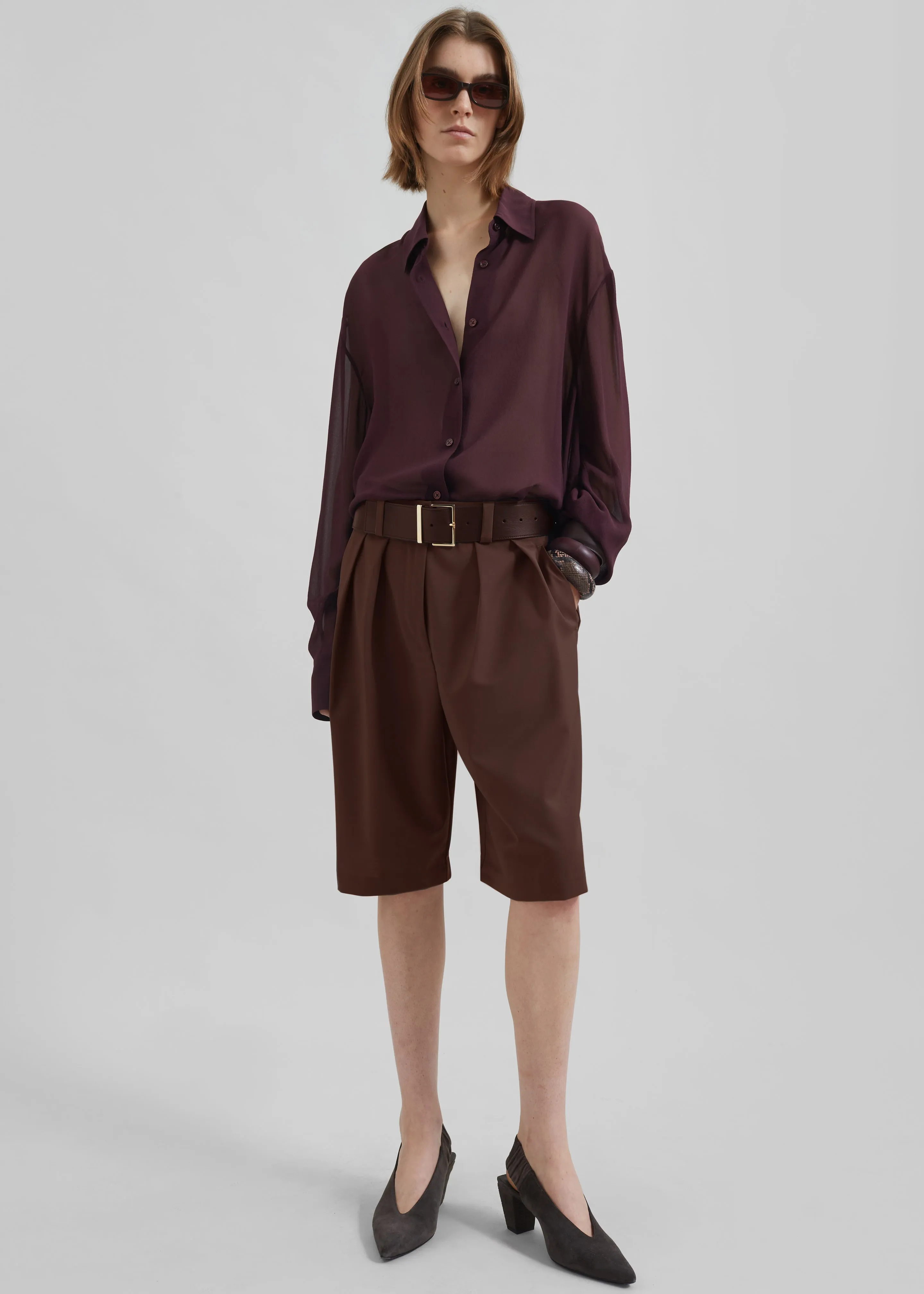 Peri Georgette Shirt - Burgundy sold by Frankie Shop product image thumbnail 2