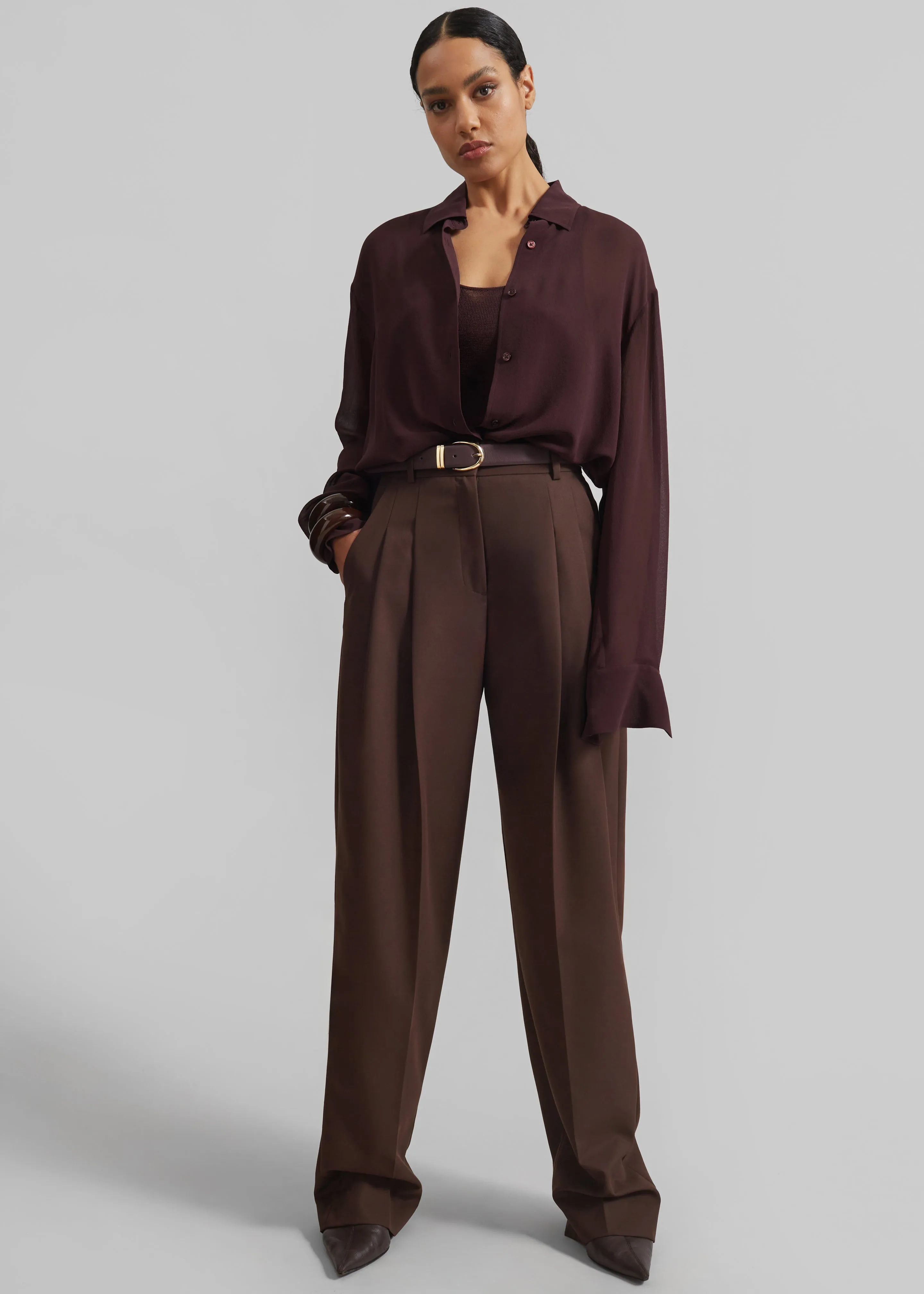 Peri Georgette Shirt - Burgundy sold by Frankie Shop product image thumbnail 3