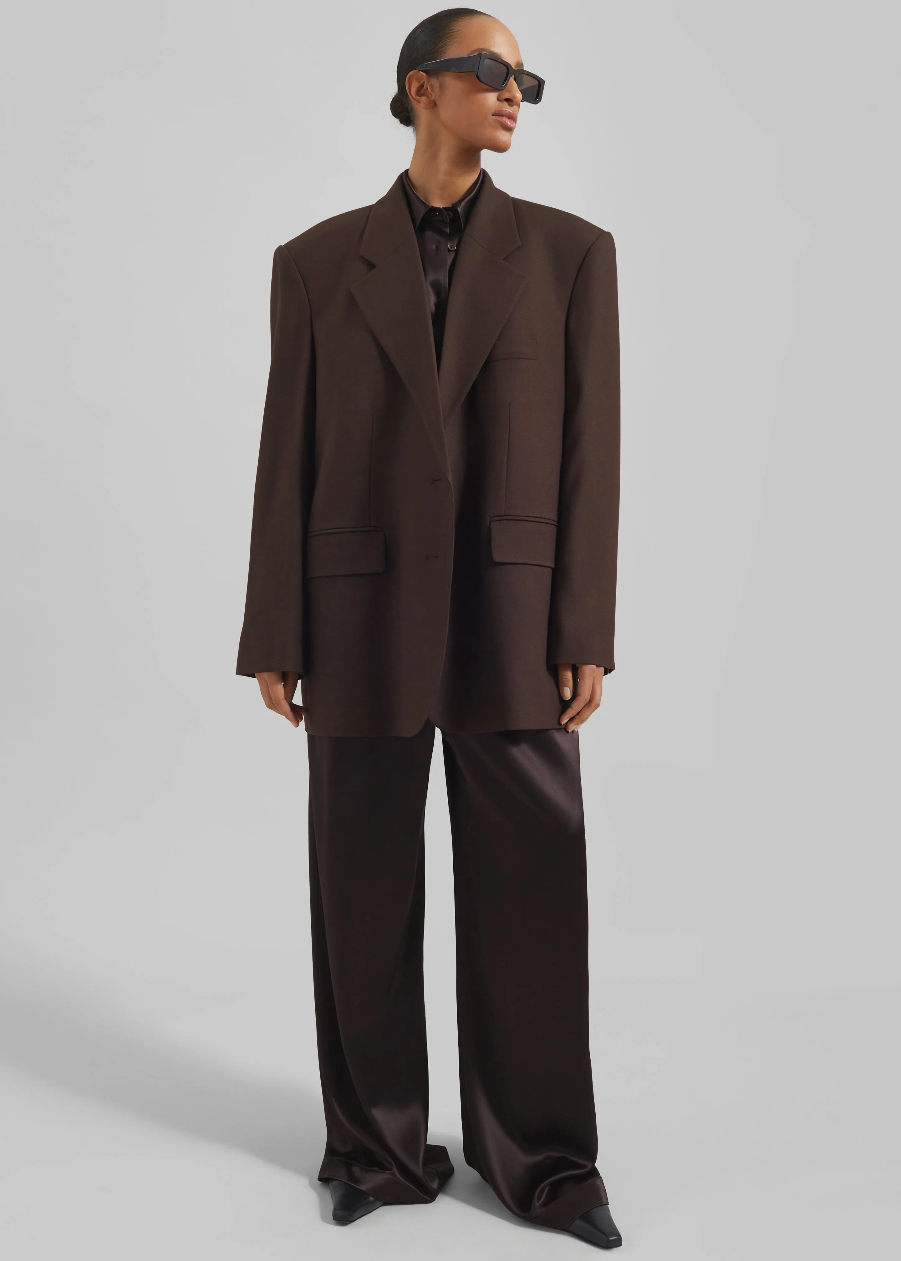 Linnea Oversized Wool Blazer - Brown sold by Frankie Shop product image thumbnail 5