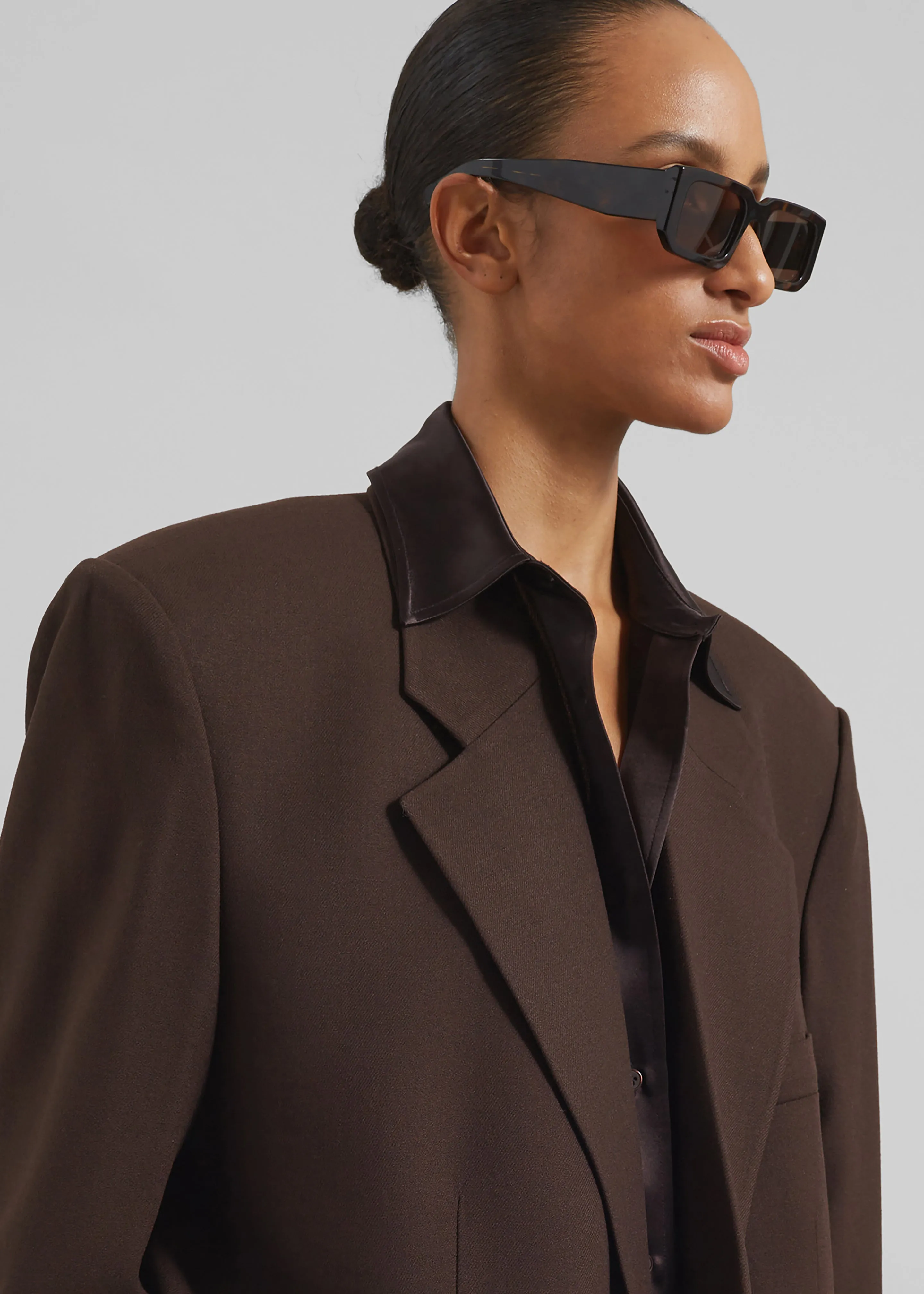 Linnea Oversized Wool Blazer - Brown sold by Frankie Shop product image thumbnail 3