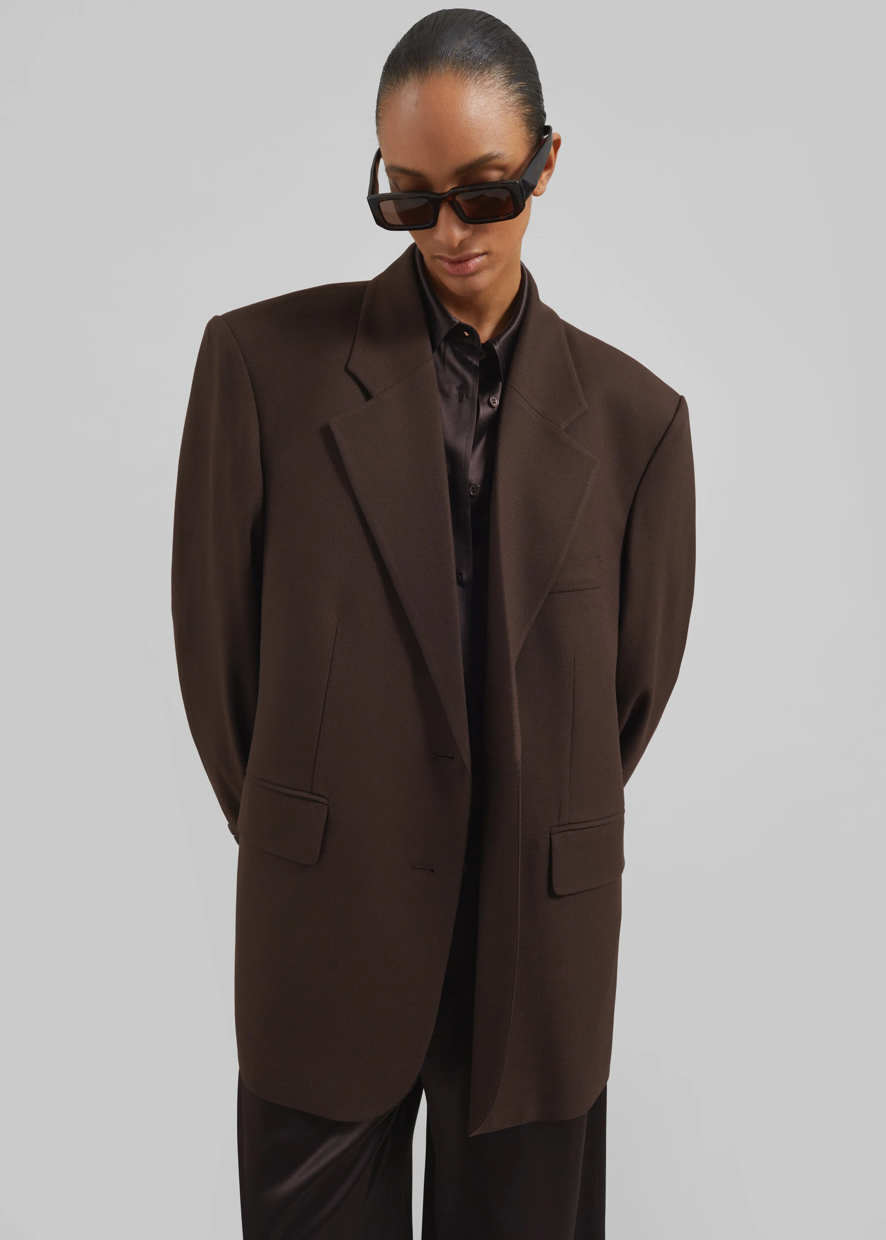 Linnea Oversized Wool Blazer - Brown sold by Frankie Shop product image thumbnail 2