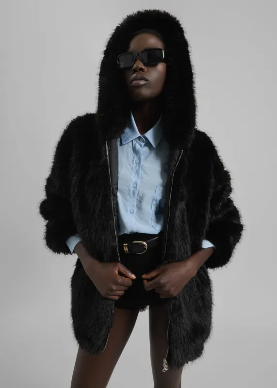 Skarn Faux Fur Jacket - Black sold by Frankie Shop