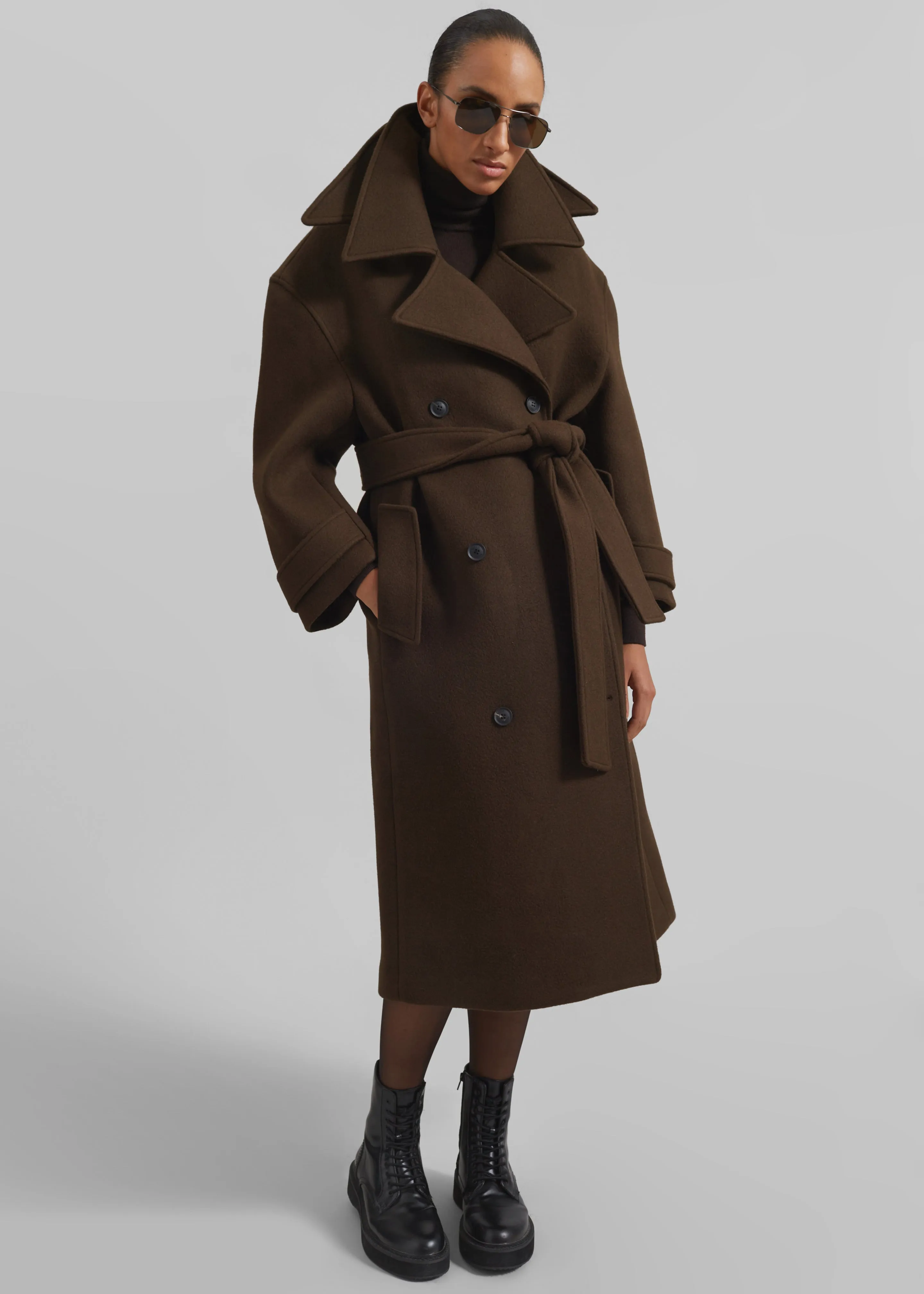 Calbourne Oversized Wool Coat - Brown sold by Frankie Shop