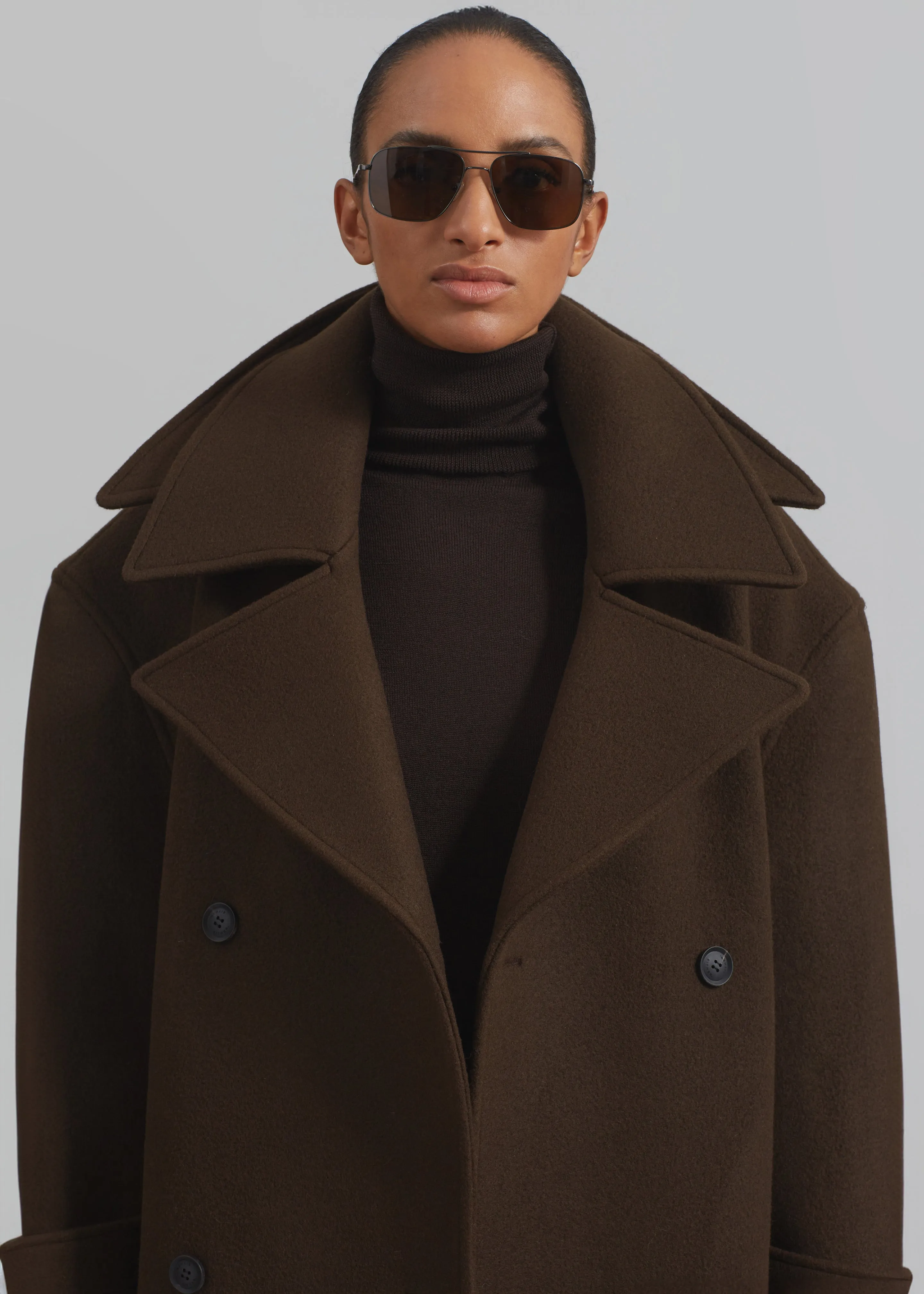 Calbourne Oversized Wool Coat - Brown sold by Frankie Shop product image thumbnail 4