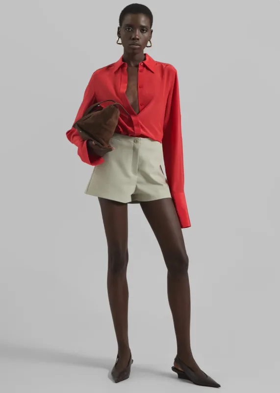 Sportmax Silk Crêpe Gemona Shirt - Red sold by Frankie Shop