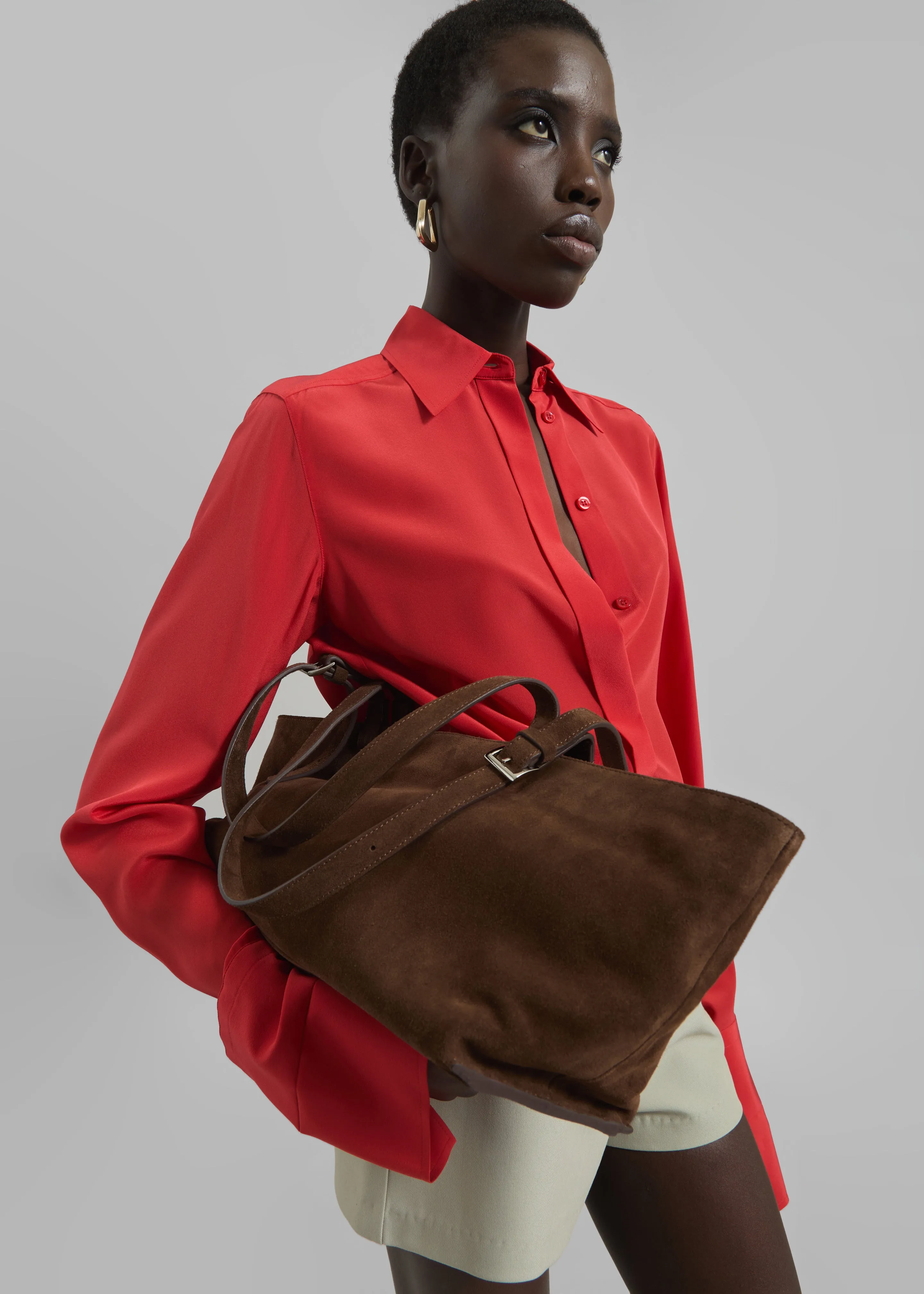 Sportmax Silk Crêpe Gemona Shirt - Red sold by Frankie Shop product image thumbnail 3