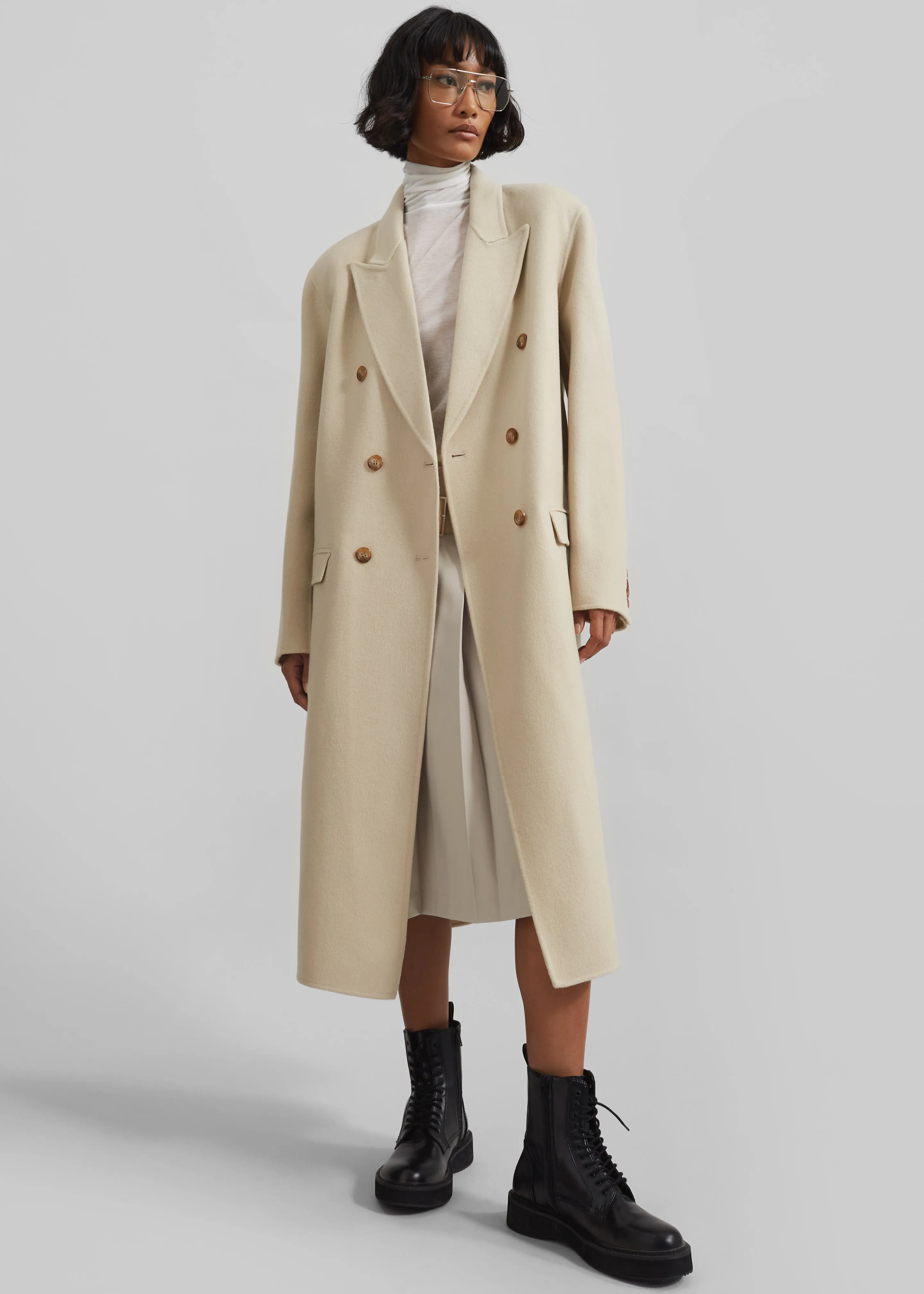 Maese Wool Coat - Light Beige sold by Frankie Shop product image thumbnail 3