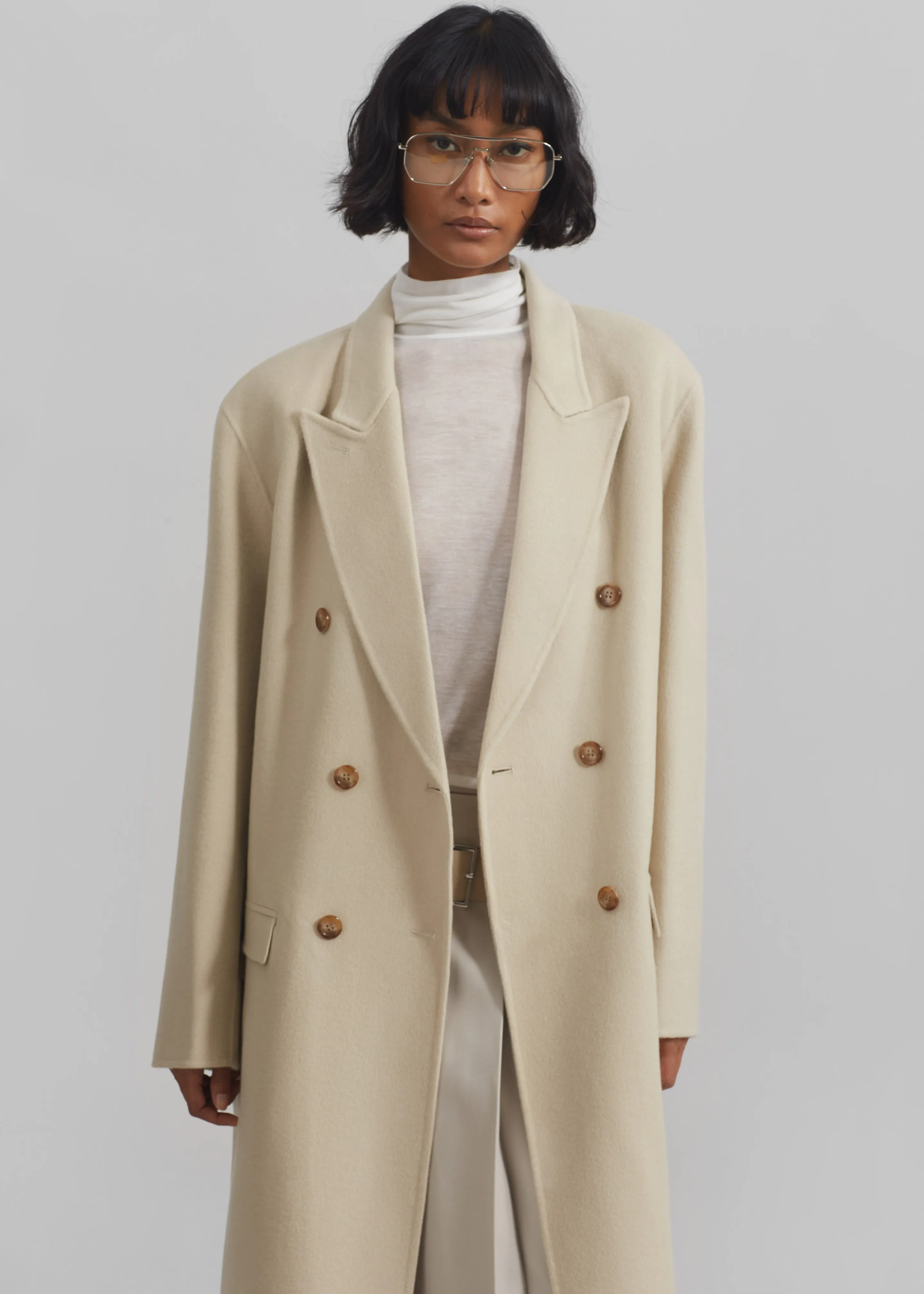 Maese Wool Coat - Light Beige sold by Frankie Shop product image thumbnail 4