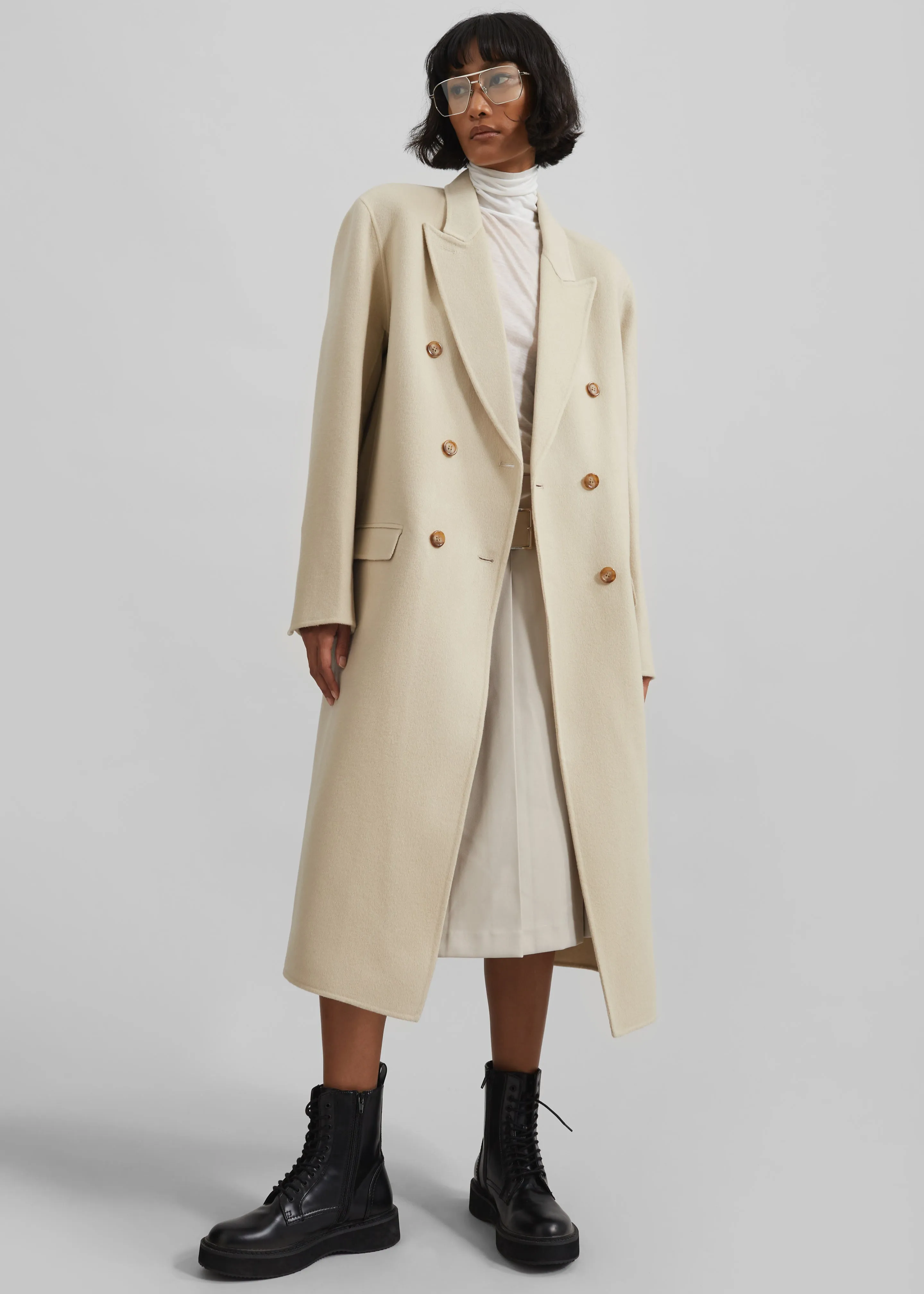 Maese Wool Coat - Light Beige sold by Frankie Shop