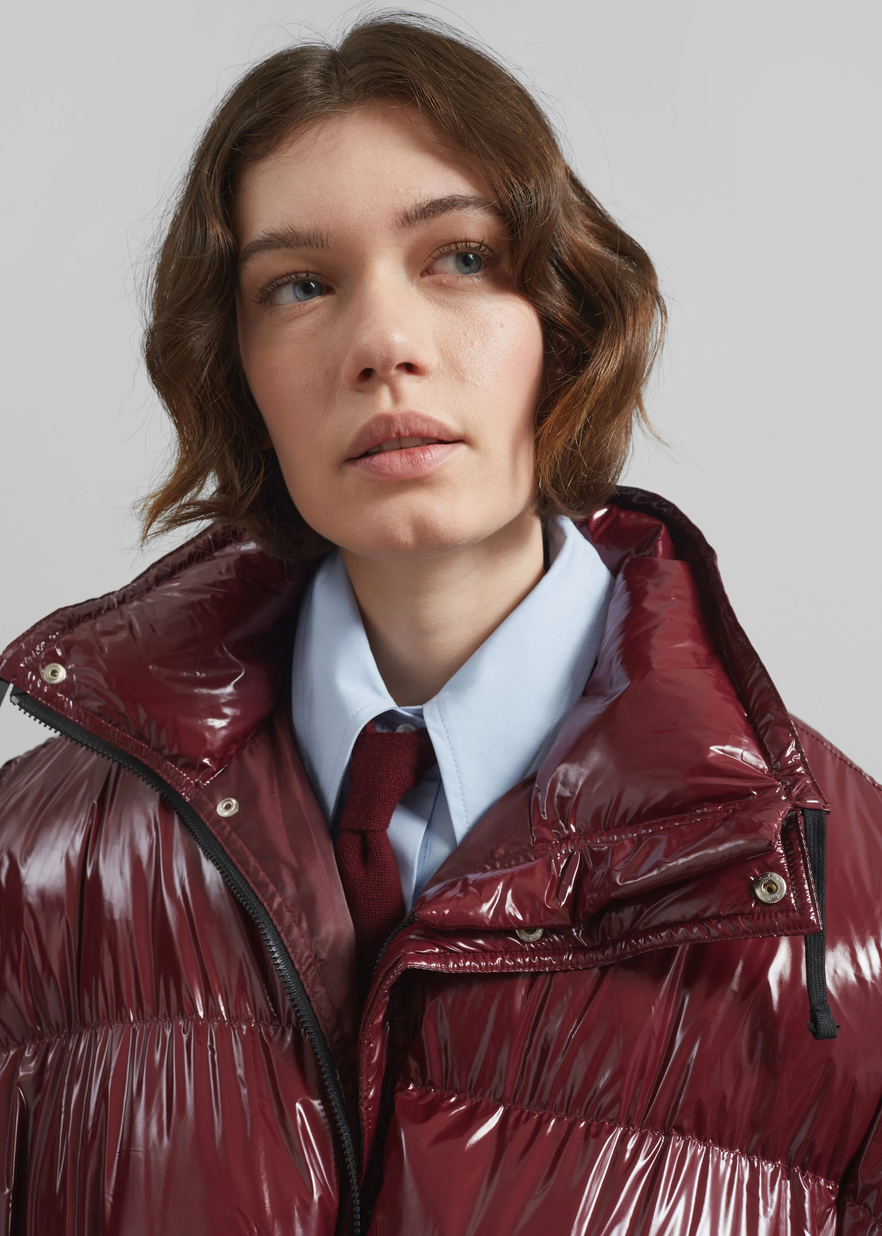 Harrow Glossy Puffer Jacket - Burgundy sold by Frankie Shop product image thumbnail 5