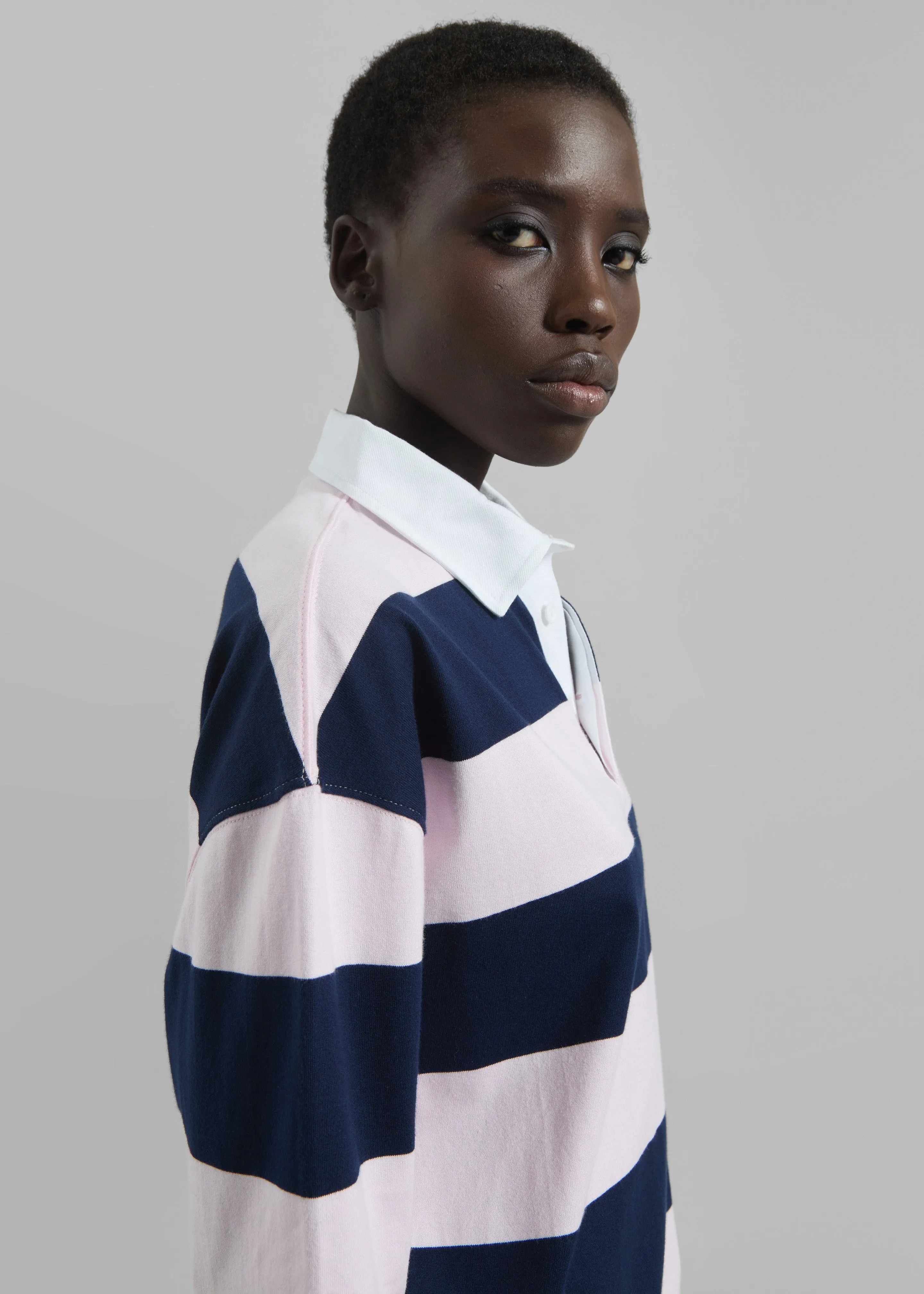 Coperni Striped Long Sleeve Polo Body - Pink/Blue sold by Frankie Shop product image thumbnail 4