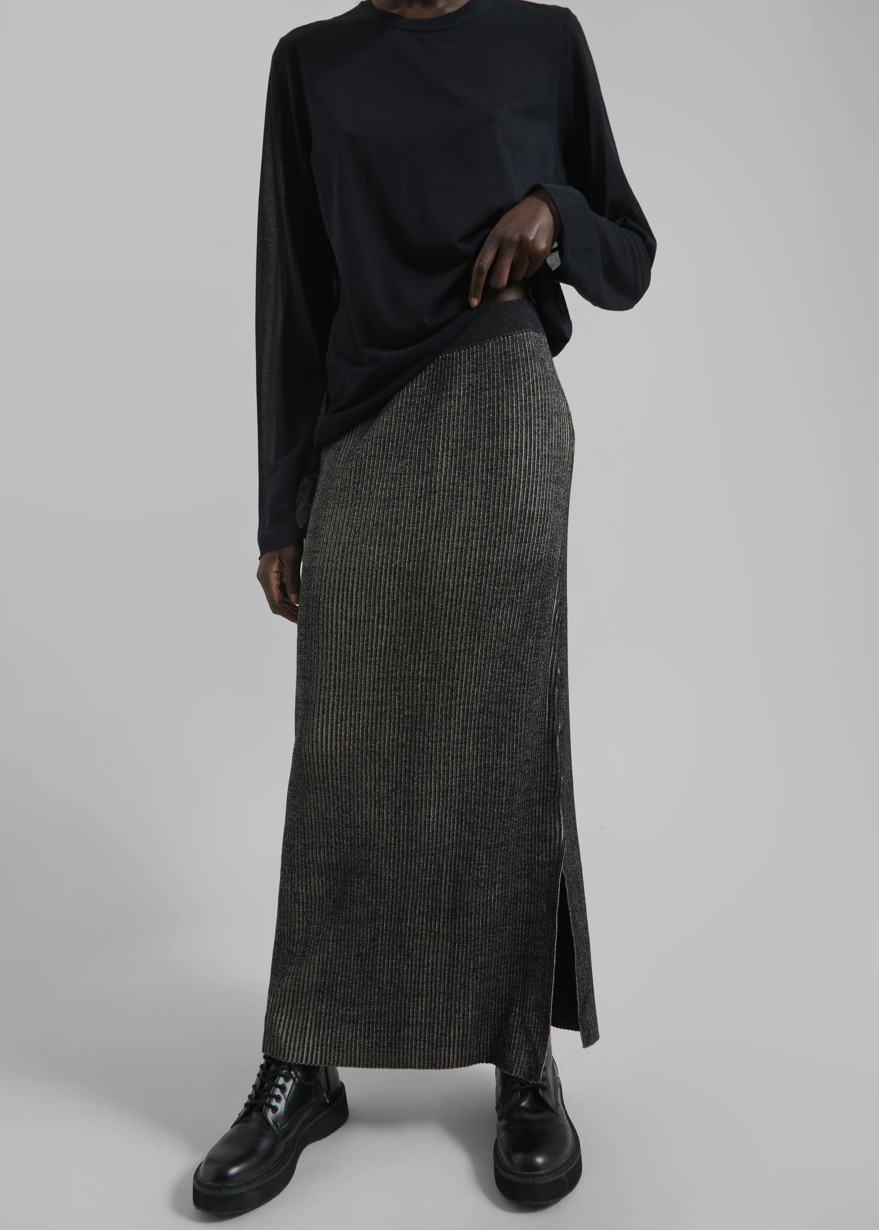 Samsøe Samsøe Sacheryl Skirt - Black Melange sold by Frankie Shop product image thumbnail 5