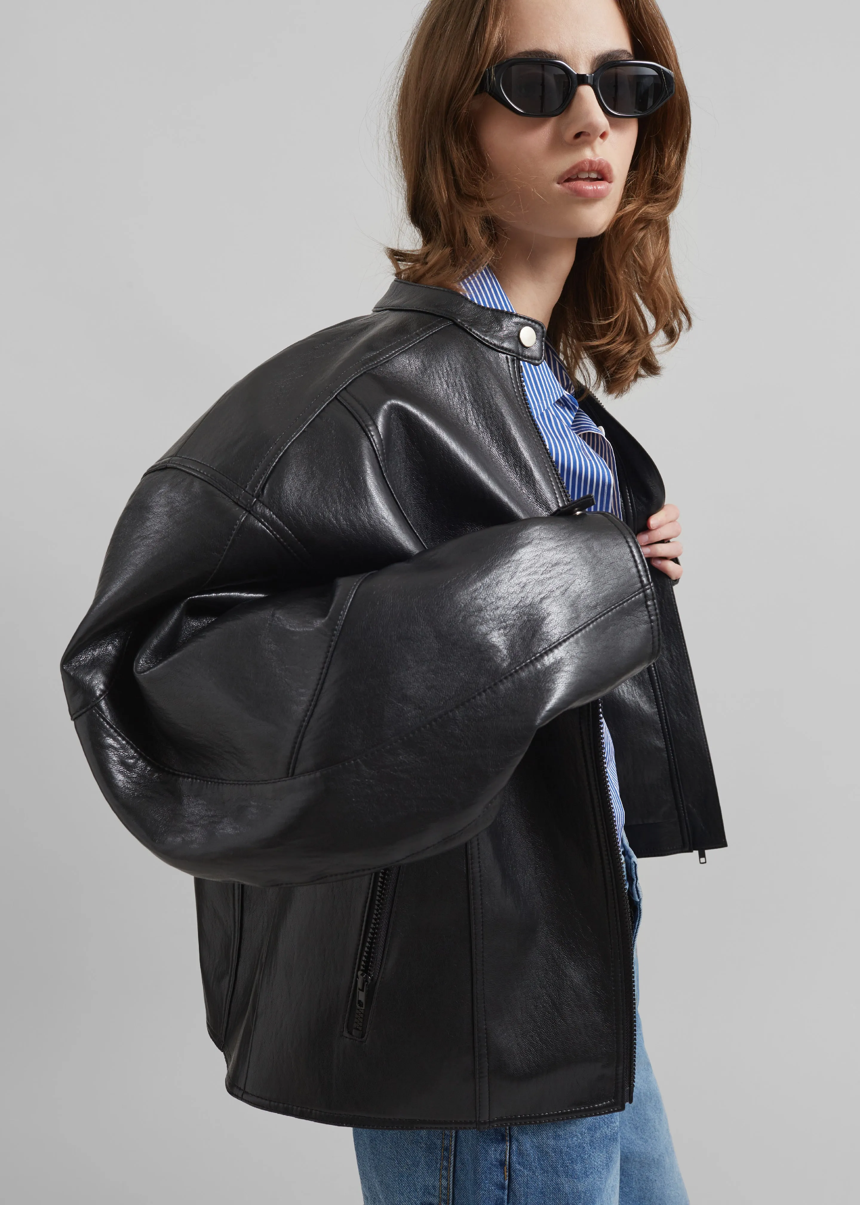 Wismar Faux Leather Jacket - Black sold by Frankie Shop product image thumbnail 3