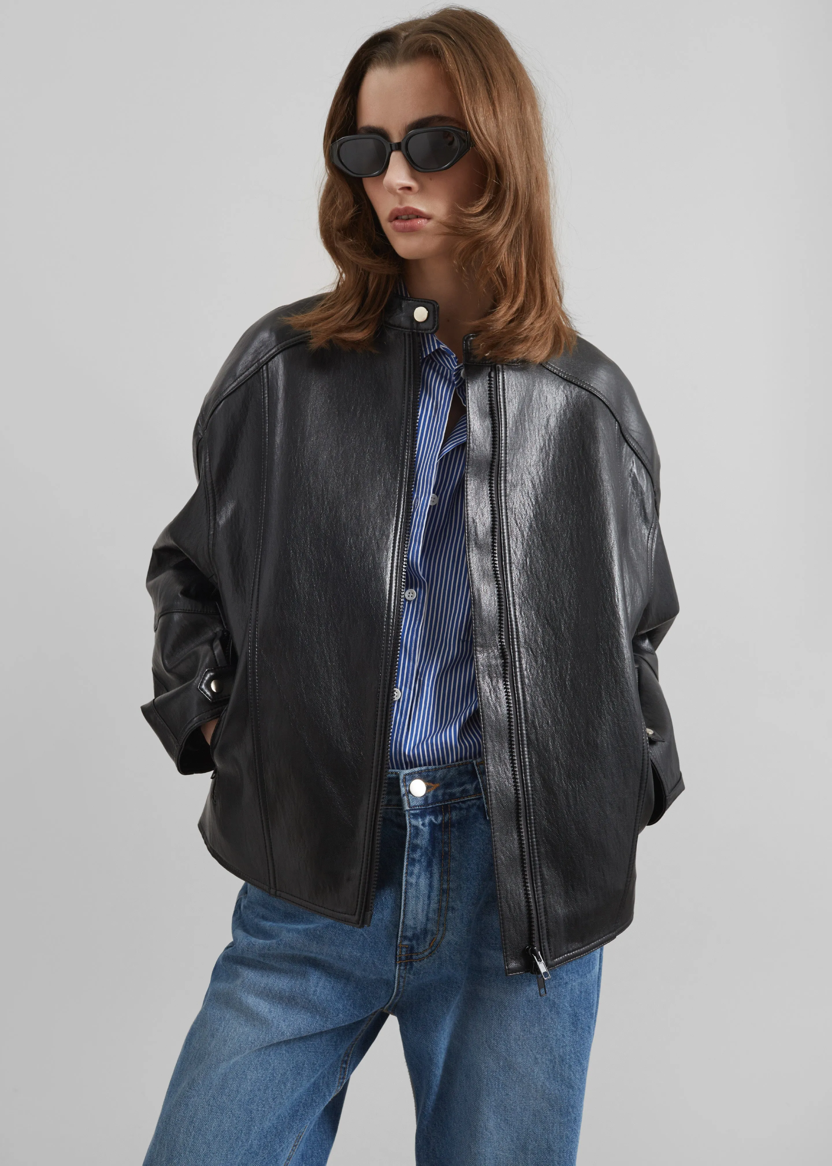 Wismar Faux Leather Jacket - Black sold by Frankie Shop product image thumbnail 4