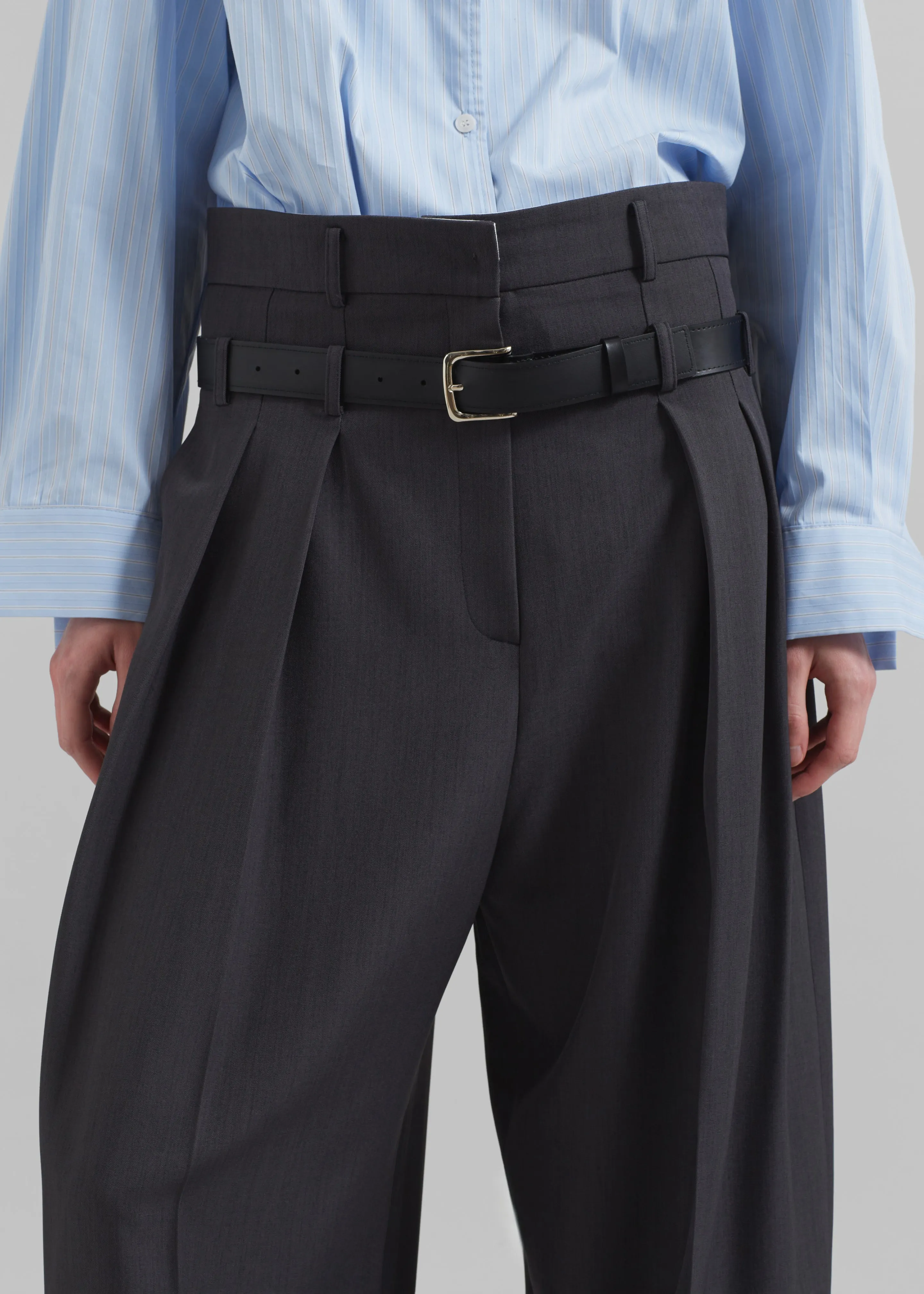Hobart Double Belt Loop Trousers - Dark Grey sold by Frankie Shop product image thumbnail 2
