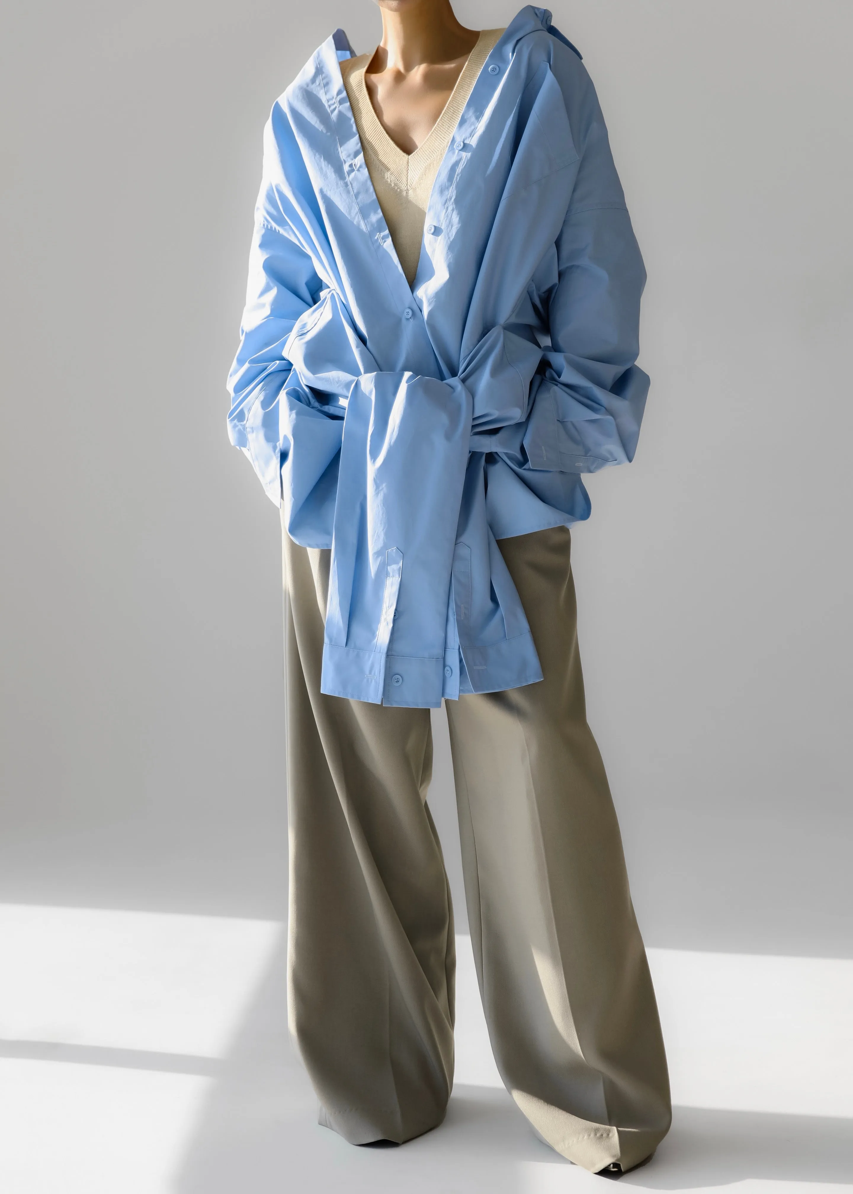 Birkholm Double Sleeve Tie Shirt - Blue sold by Frankie Shop product image thumbnail 3