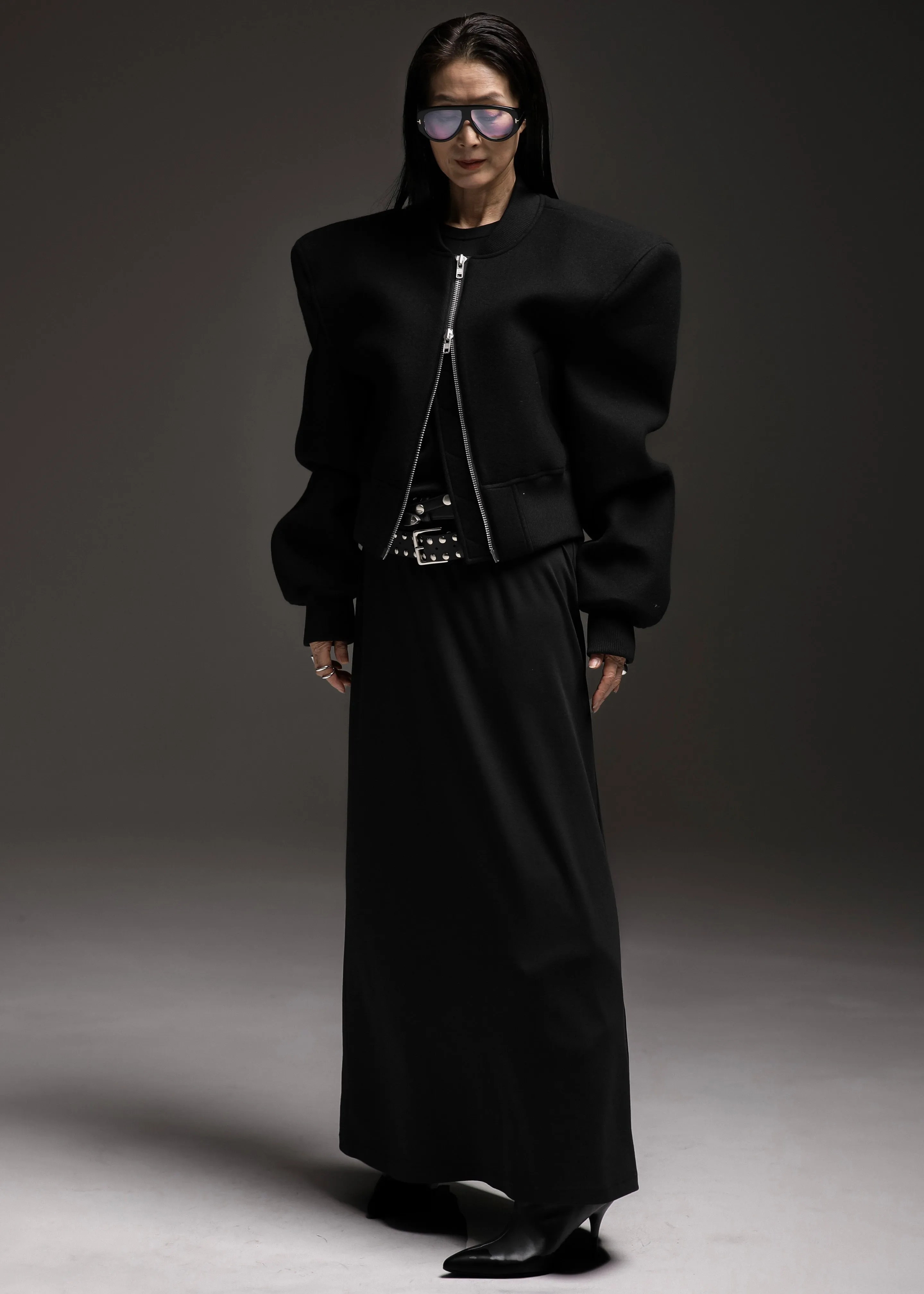 Glane Padded Wool Bomber Jacket - Black sold by Frankie Shop product image thumbnail 4