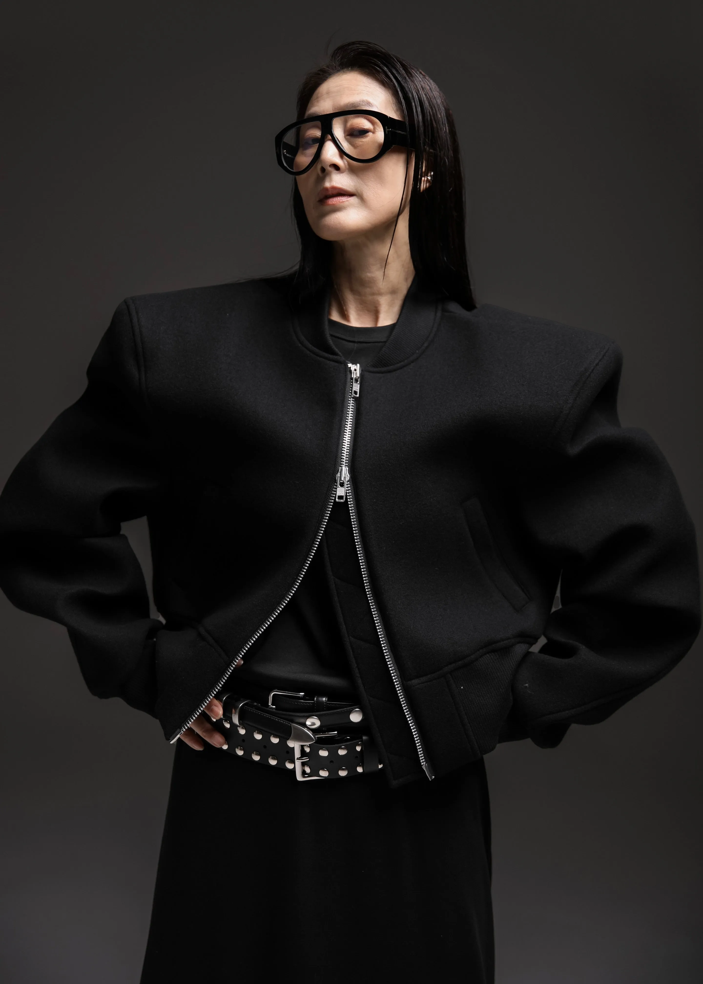 Glane Padded Wool Bomber Jacket - Black sold by Frankie Shop product image thumbnail 2