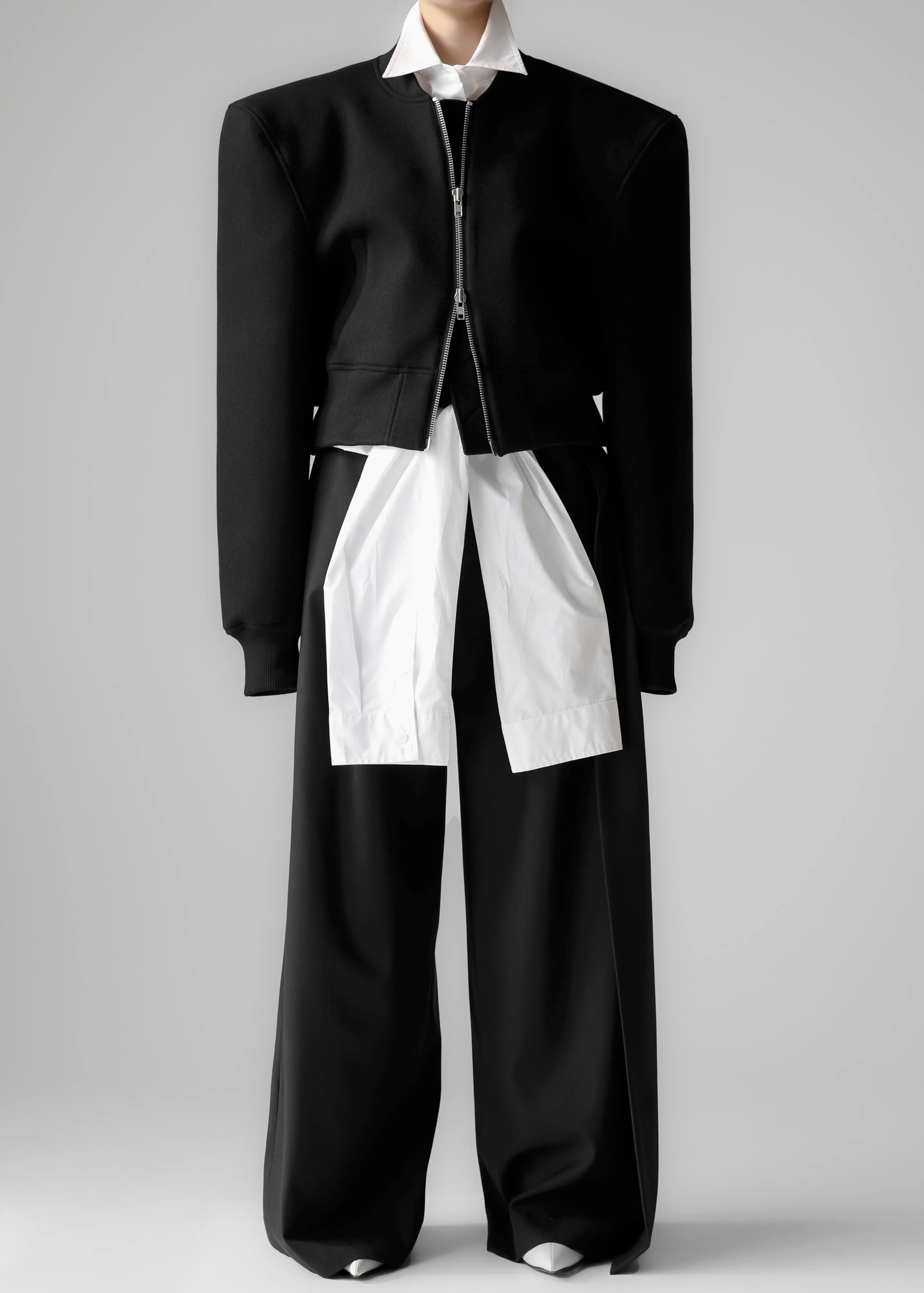 Glane Padded Wool Bomber Jacket - Black sold by Frankie Shop product image thumbnail 5