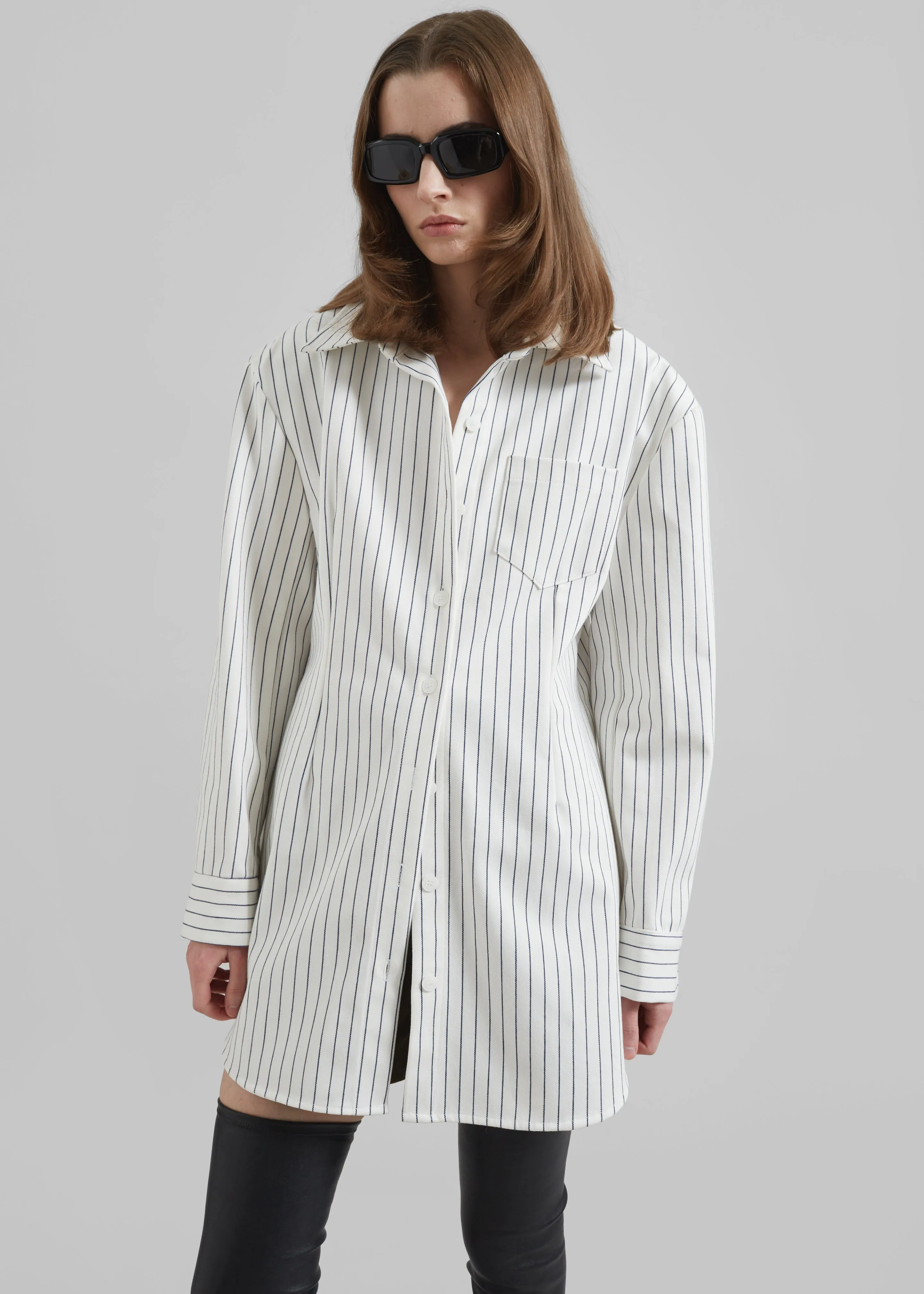 Sterford Pocket Shirt - White/Black Stripe sold by Frankie Shop product image thumbnail 4