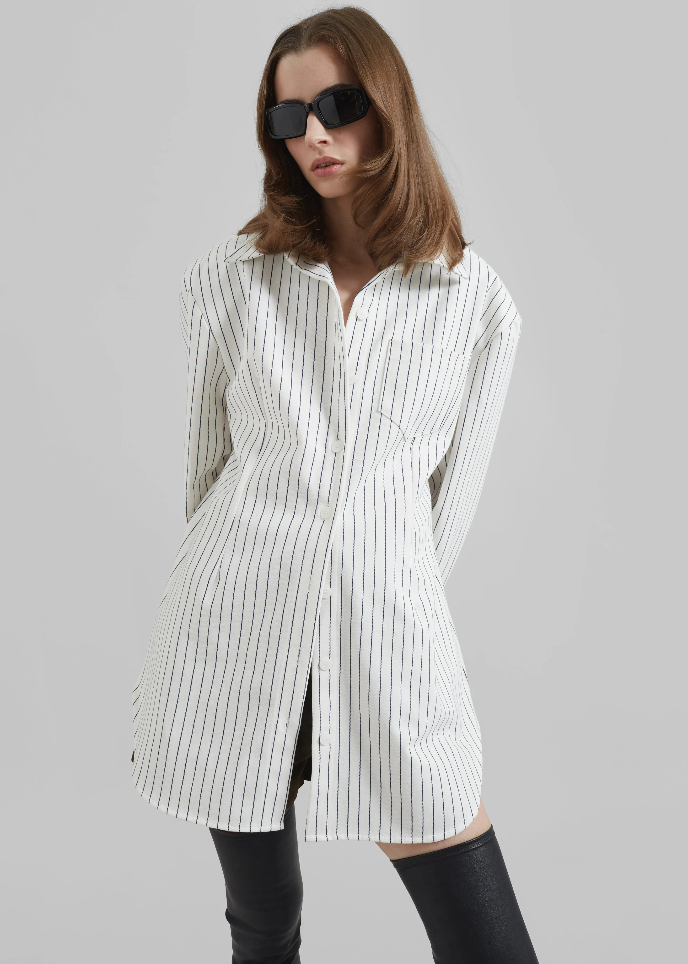 Sterford Pocket Shirt - White/Black Stripe sold by Frankie Shop product image thumbnail 2