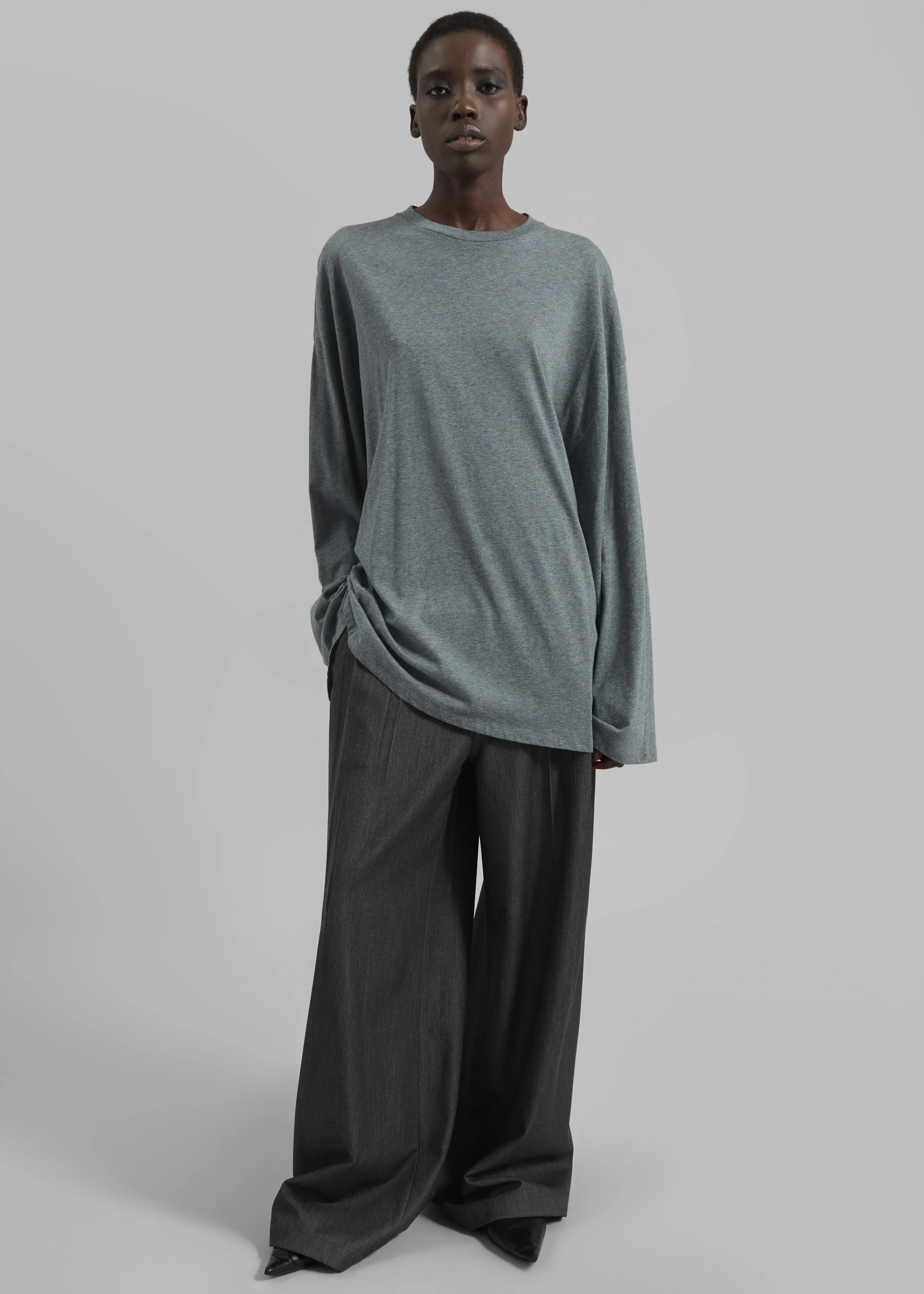Rio Oversized Sleeve Tee - Dark Grey Melange sold by Frankie Shop product image thumbnail 5