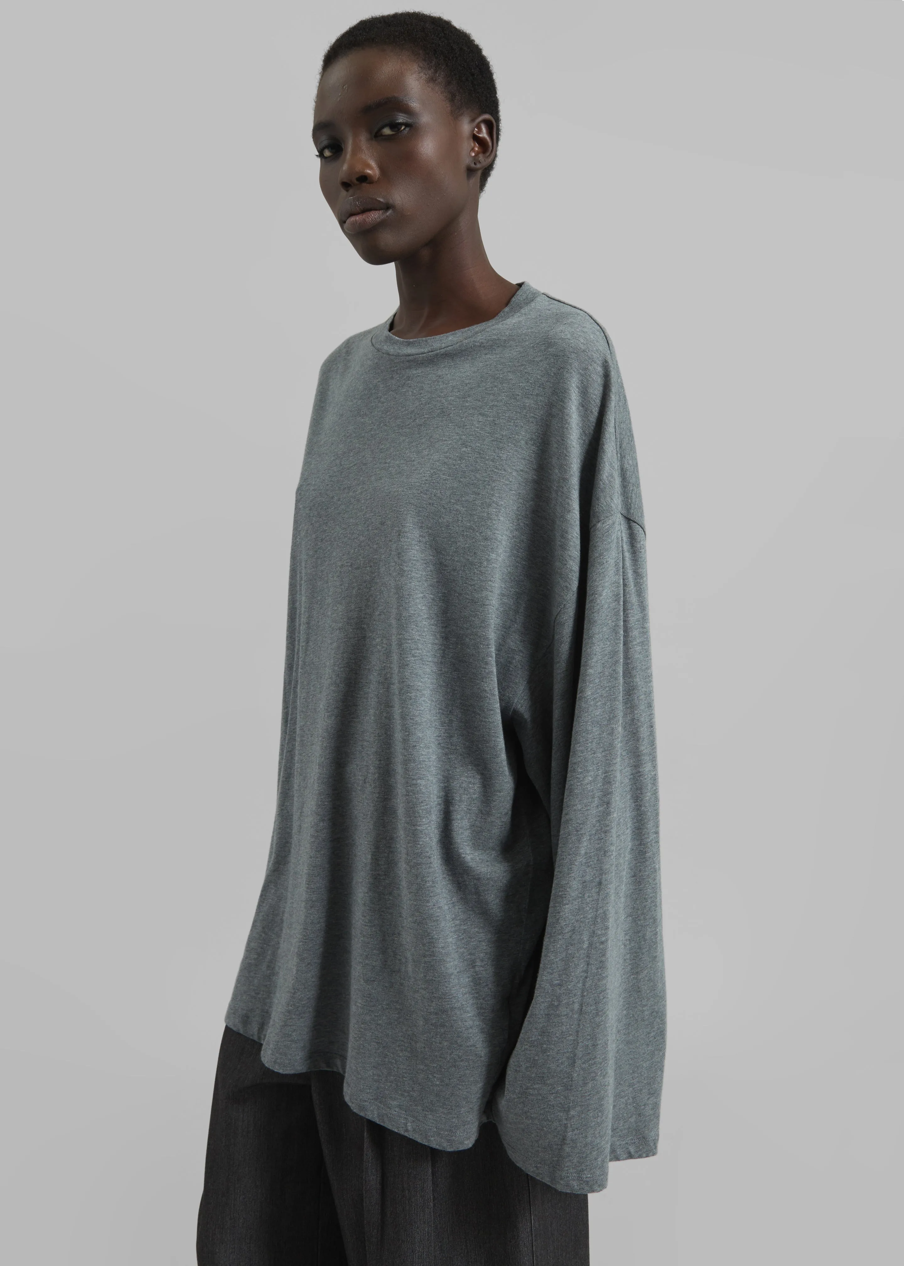 Rio Oversized Sleeve Tee - Dark Grey Melange sold by Frankie Shop product image thumbnail 2