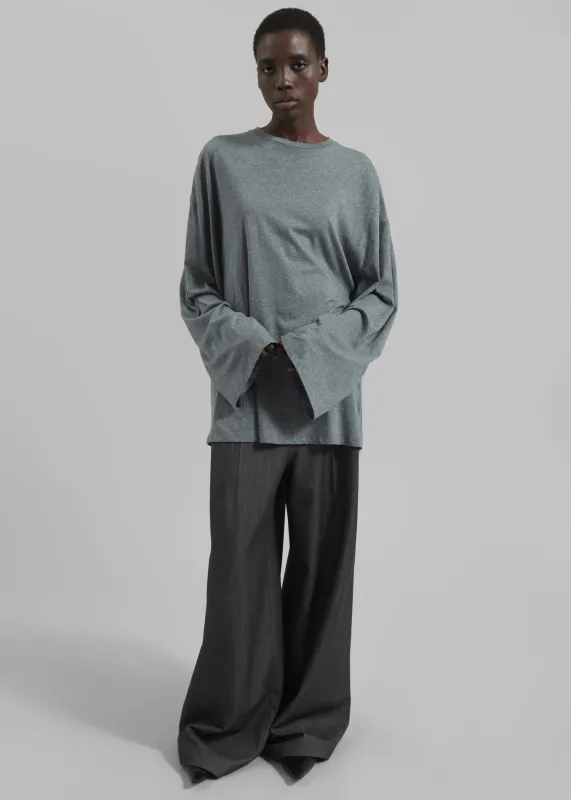 Rio Oversized Sleeve Tee - Dark Grey Melange sold by Frankie Shop
