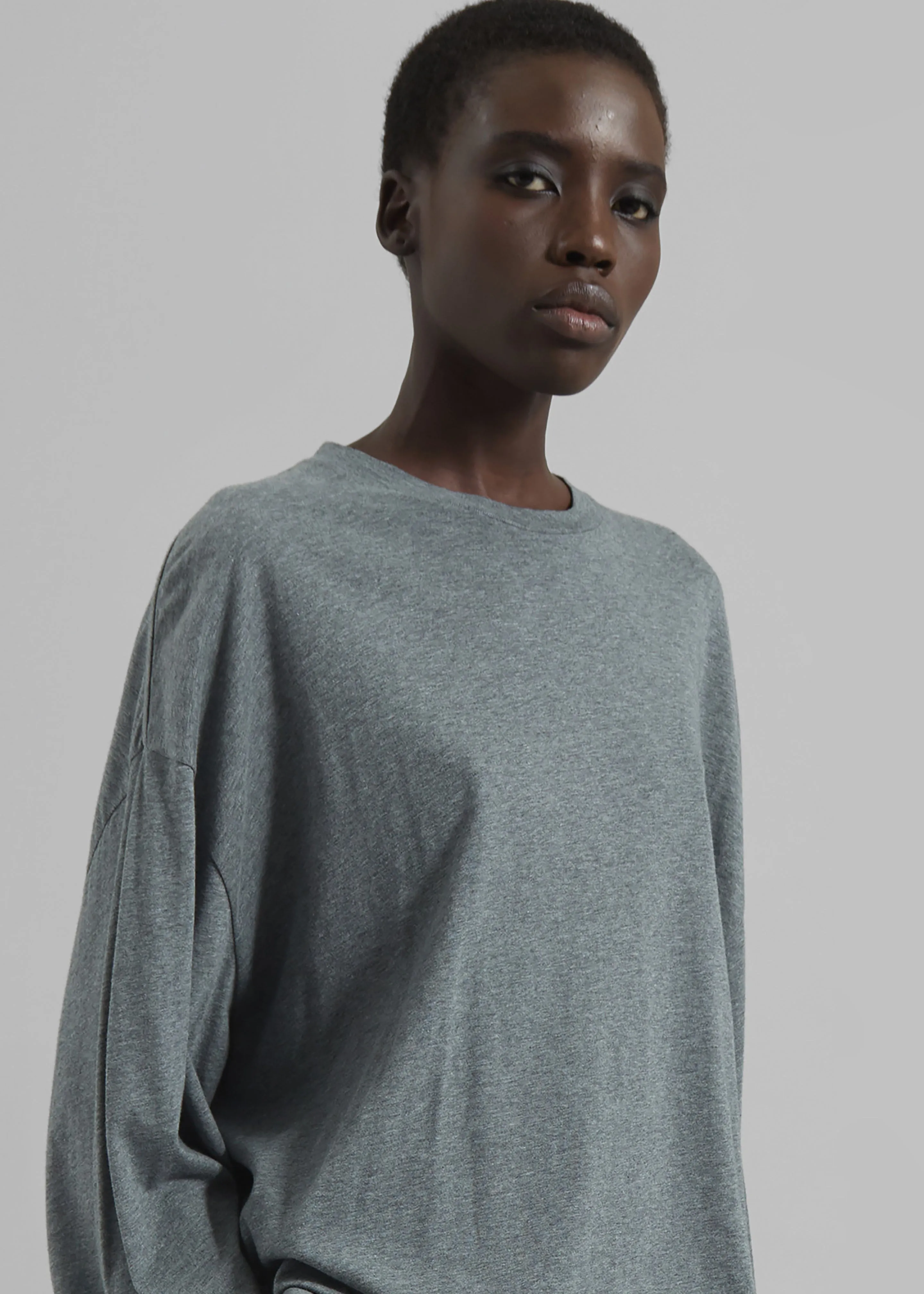 Rio Oversized Sleeve Tee - Dark Grey Melange sold by Frankie Shop product image thumbnail 4