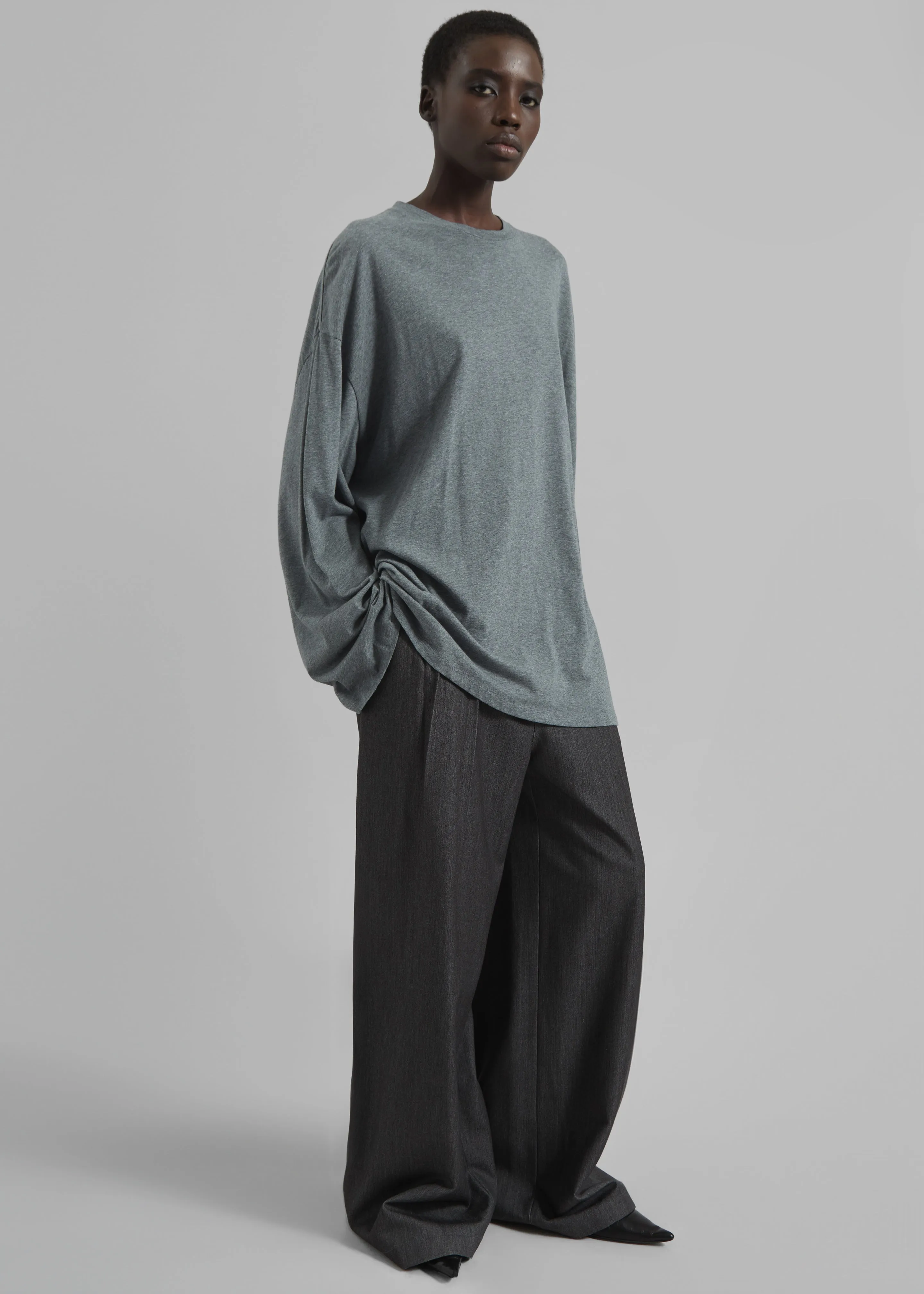 Rio Oversized Sleeve Tee - Dark Grey Melange sold by Frankie Shop product image thumbnail 3