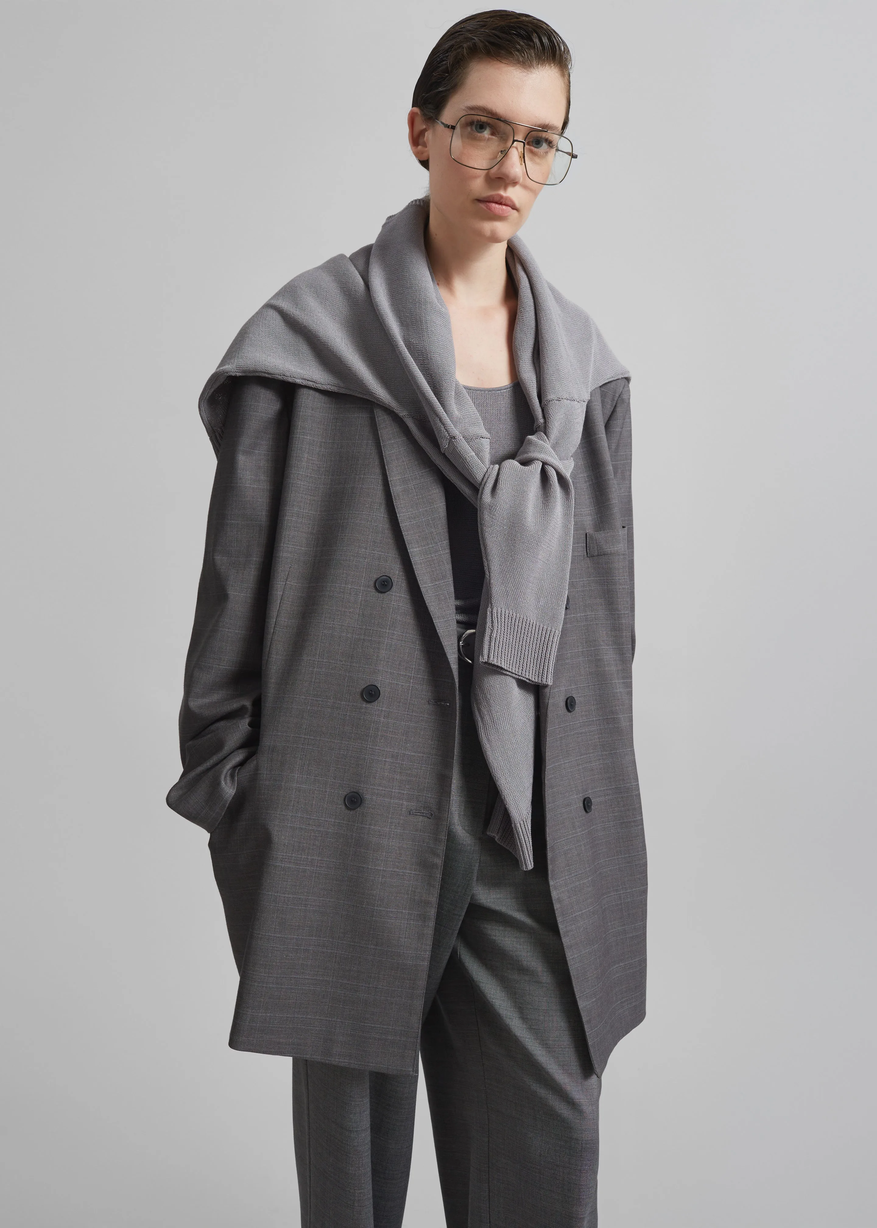 Verdat Oversized Blazer - Grey sold by Frankie Shop product image thumbnail 4