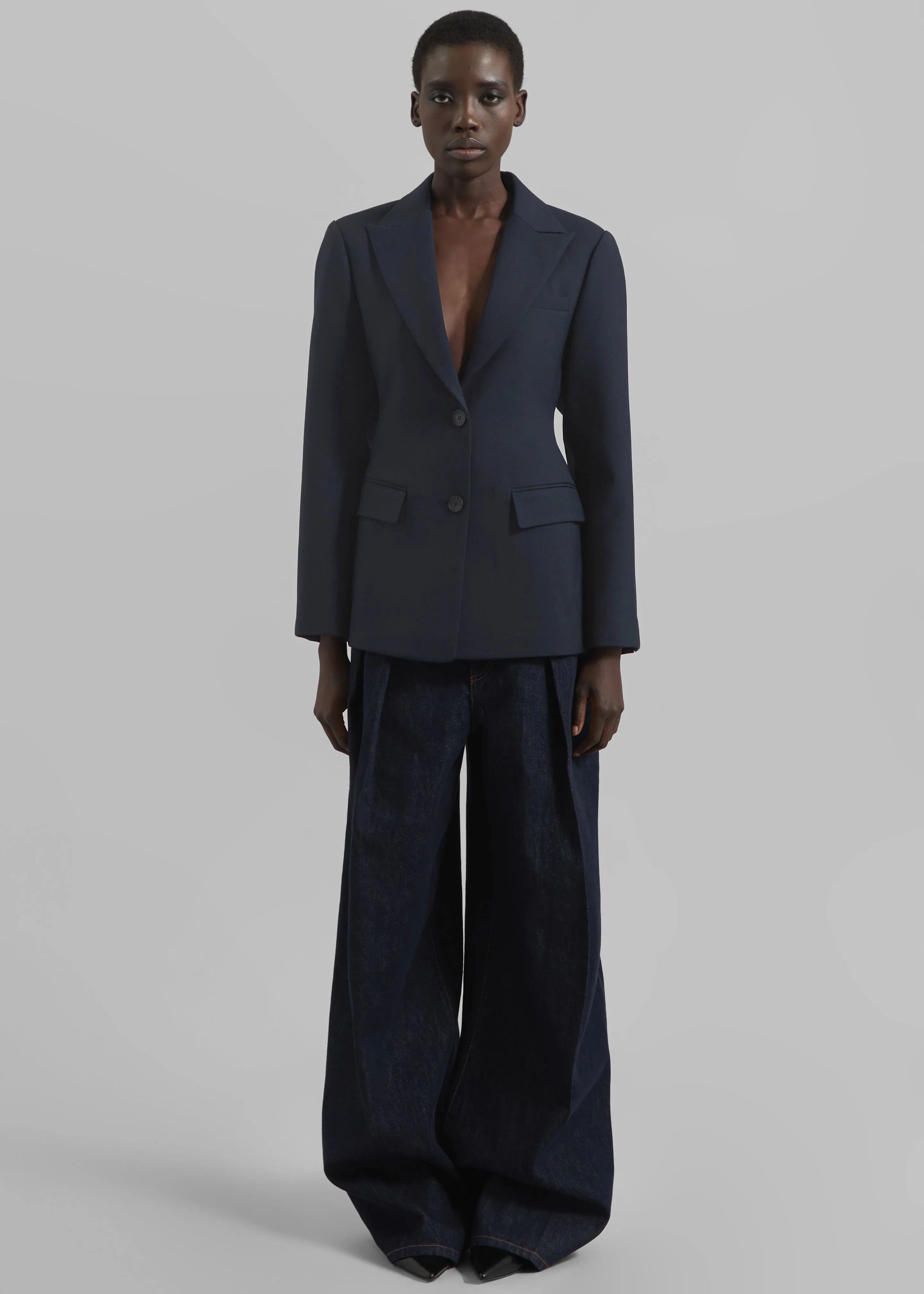 Colette Hourglass Twill Blazer - Navy sold by Frankie Shop product image thumbnail 3