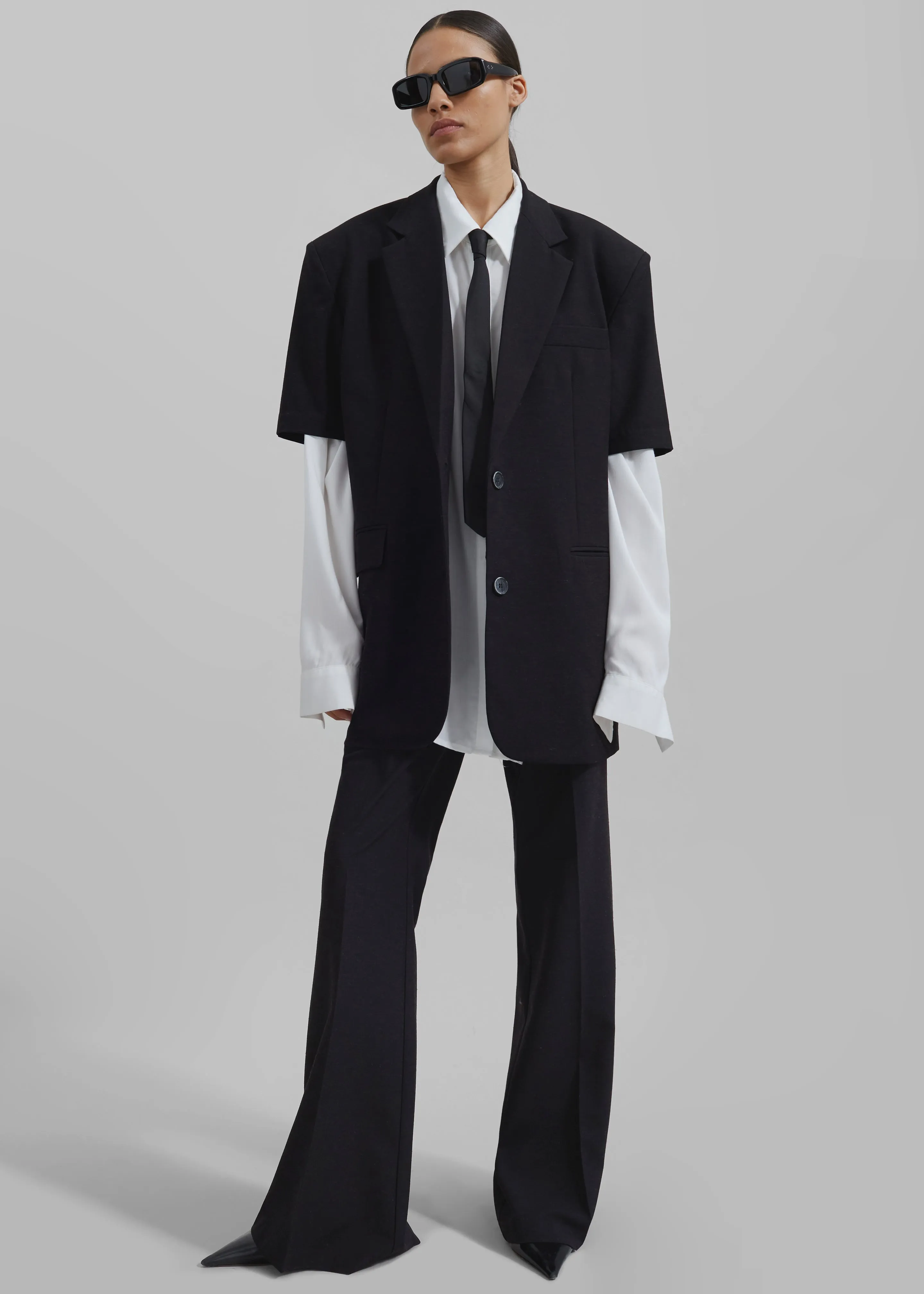 Maisie Short Sleeve Twill Blazer - Black sold by Frankie Shop product image thumbnail 2