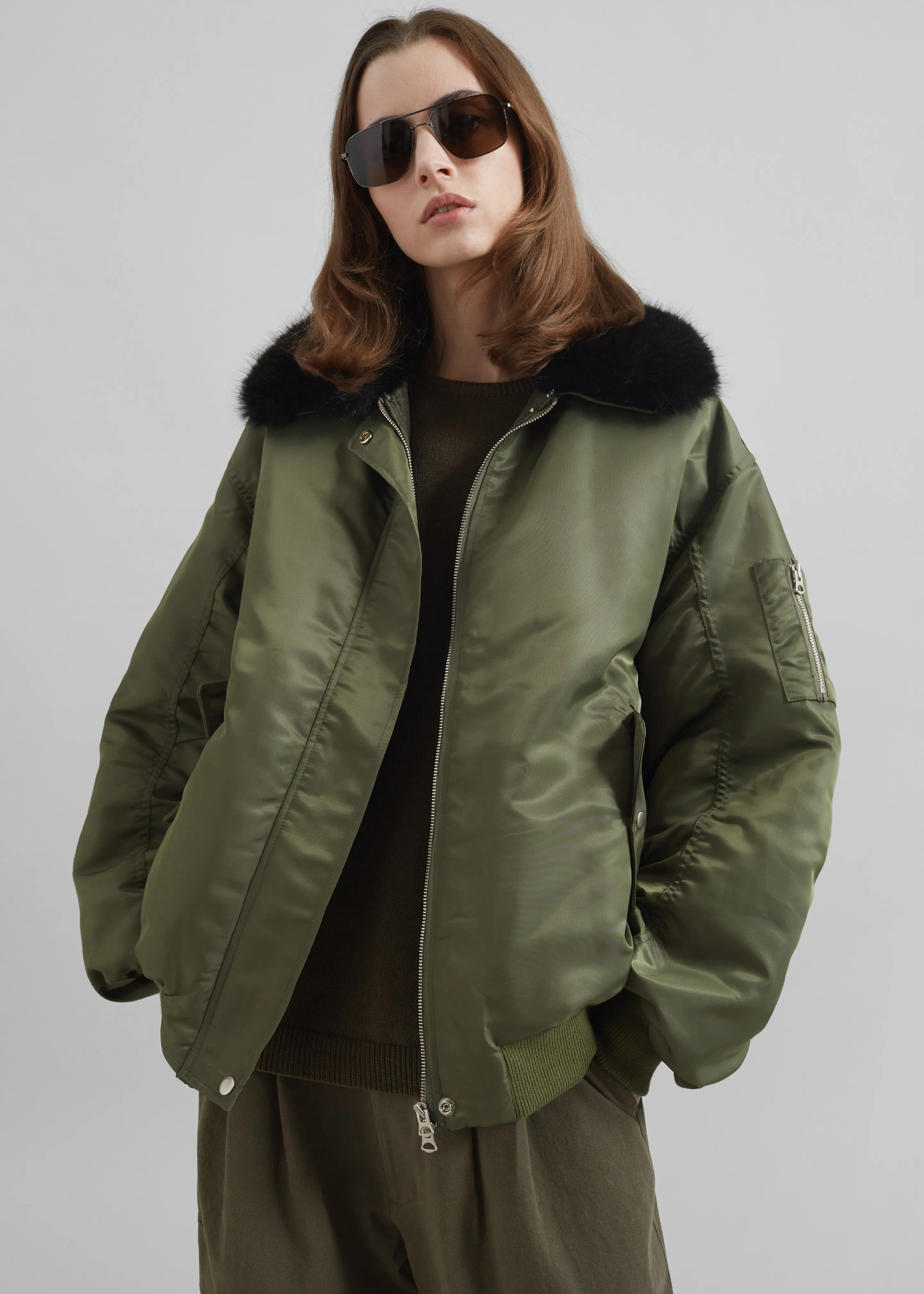 Brecon Padded Bomber Jacket - Olive sold by Frankie Shop product image thumbnail 2