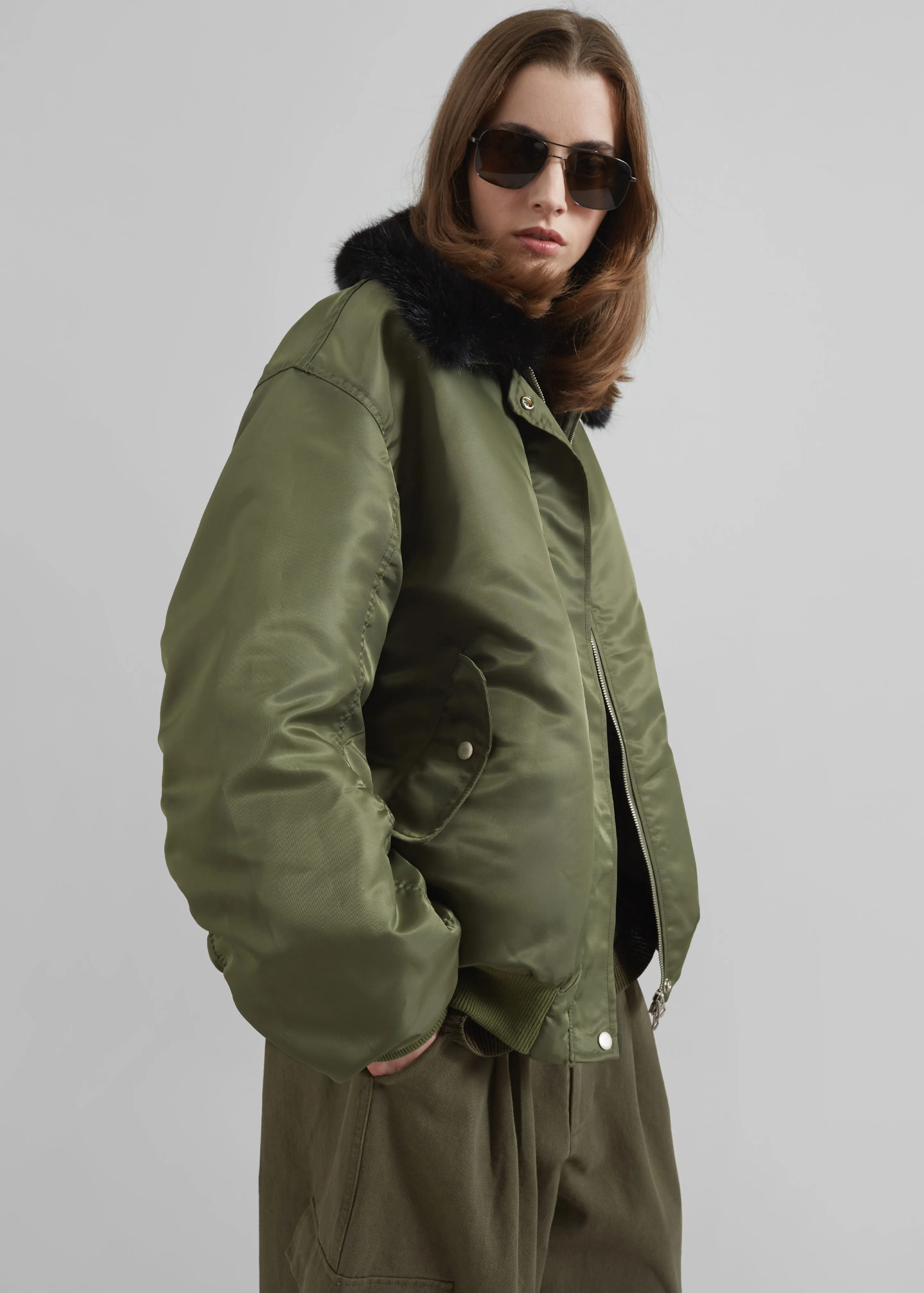 Brecon Padded Bomber Jacket - Olive sold by Frankie Shop product image thumbnail 4