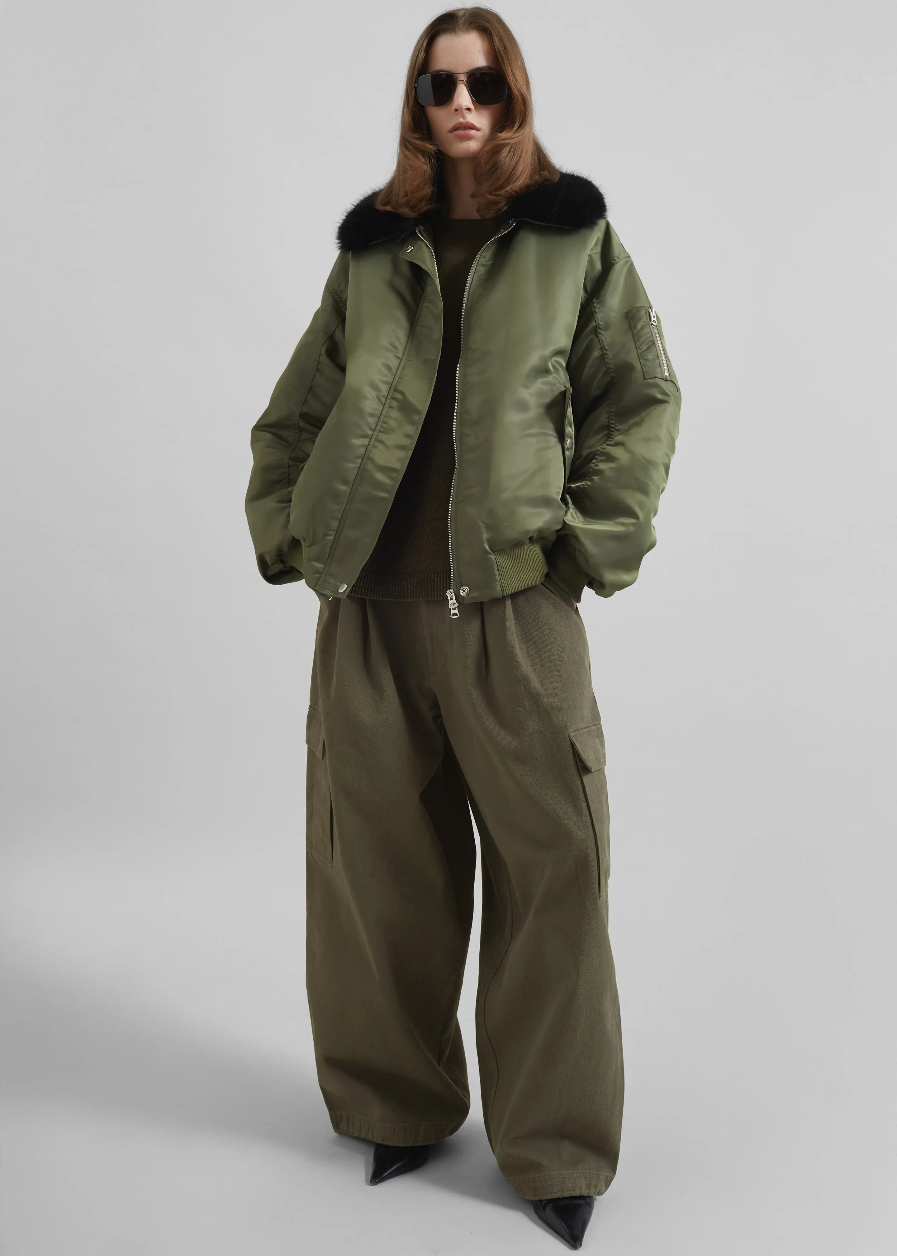 Brecon Padded Bomber Jacket - Olive sold by Frankie Shop