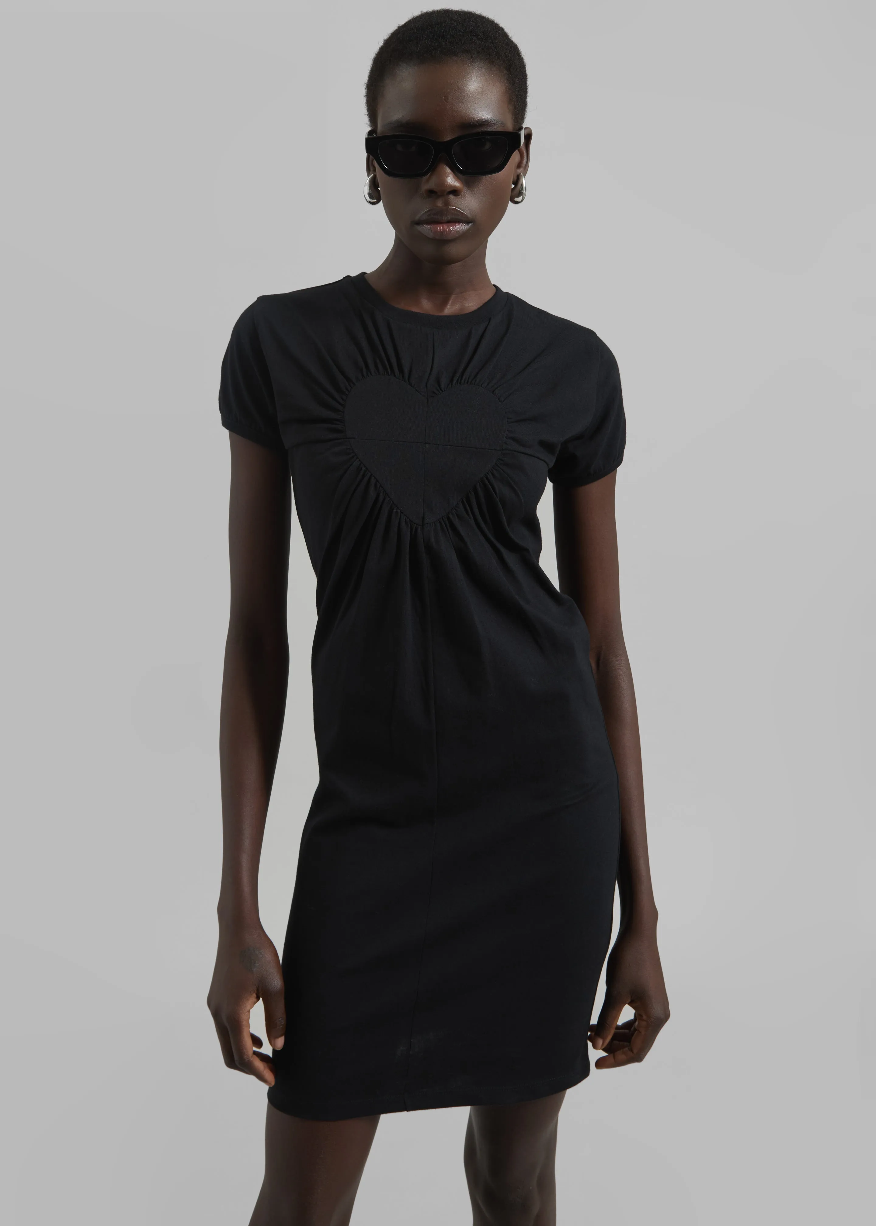 Coperni Gathered Heart Dress - Black sold by Frankie Shop
