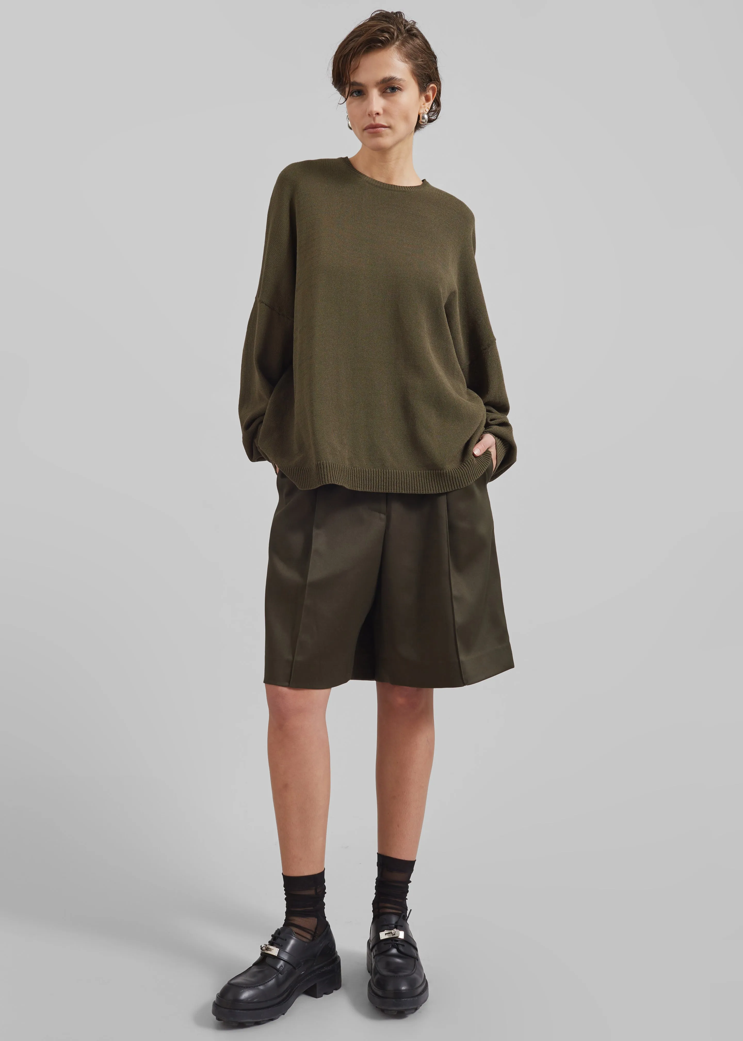 Basel Crew Neck Sweater - Khaki sold by Frankie Shop