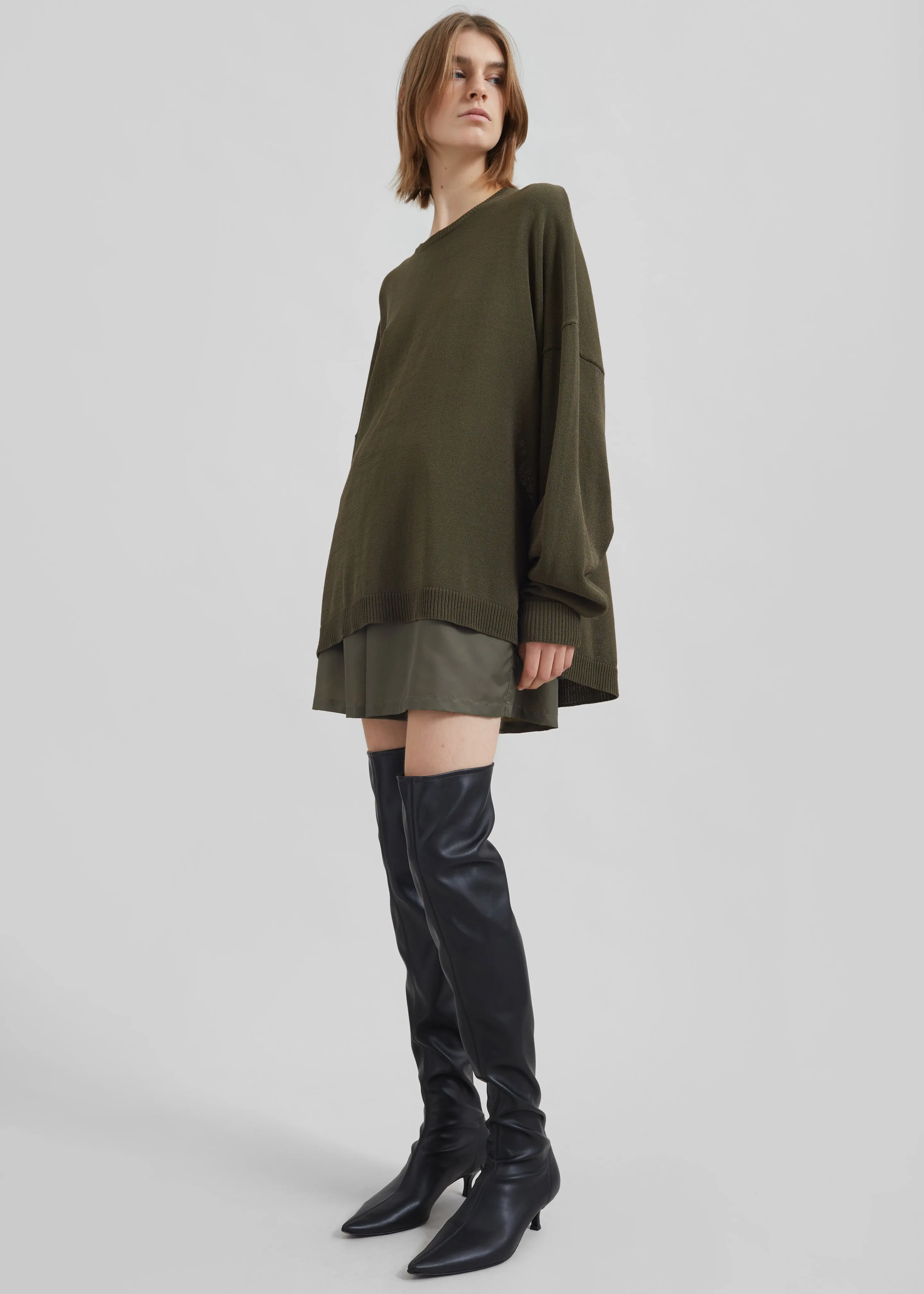 Basel Crew Neck Sweater - Khaki sold by Frankie Shop product image thumbnail 4