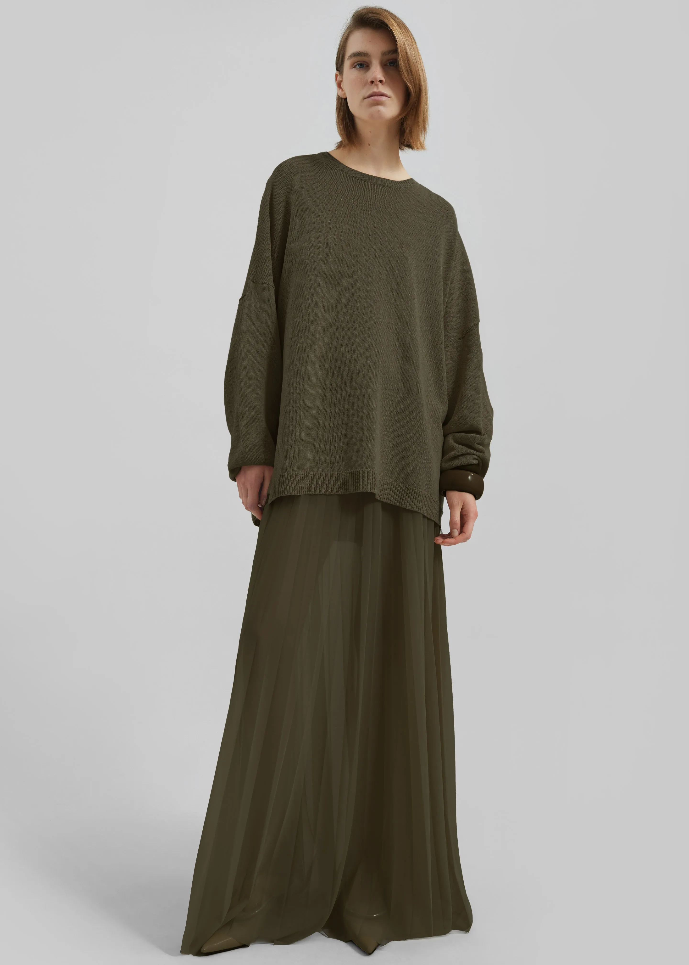 Basel Crew Neck Sweater - Khaki sold by Frankie Shop product image thumbnail 5