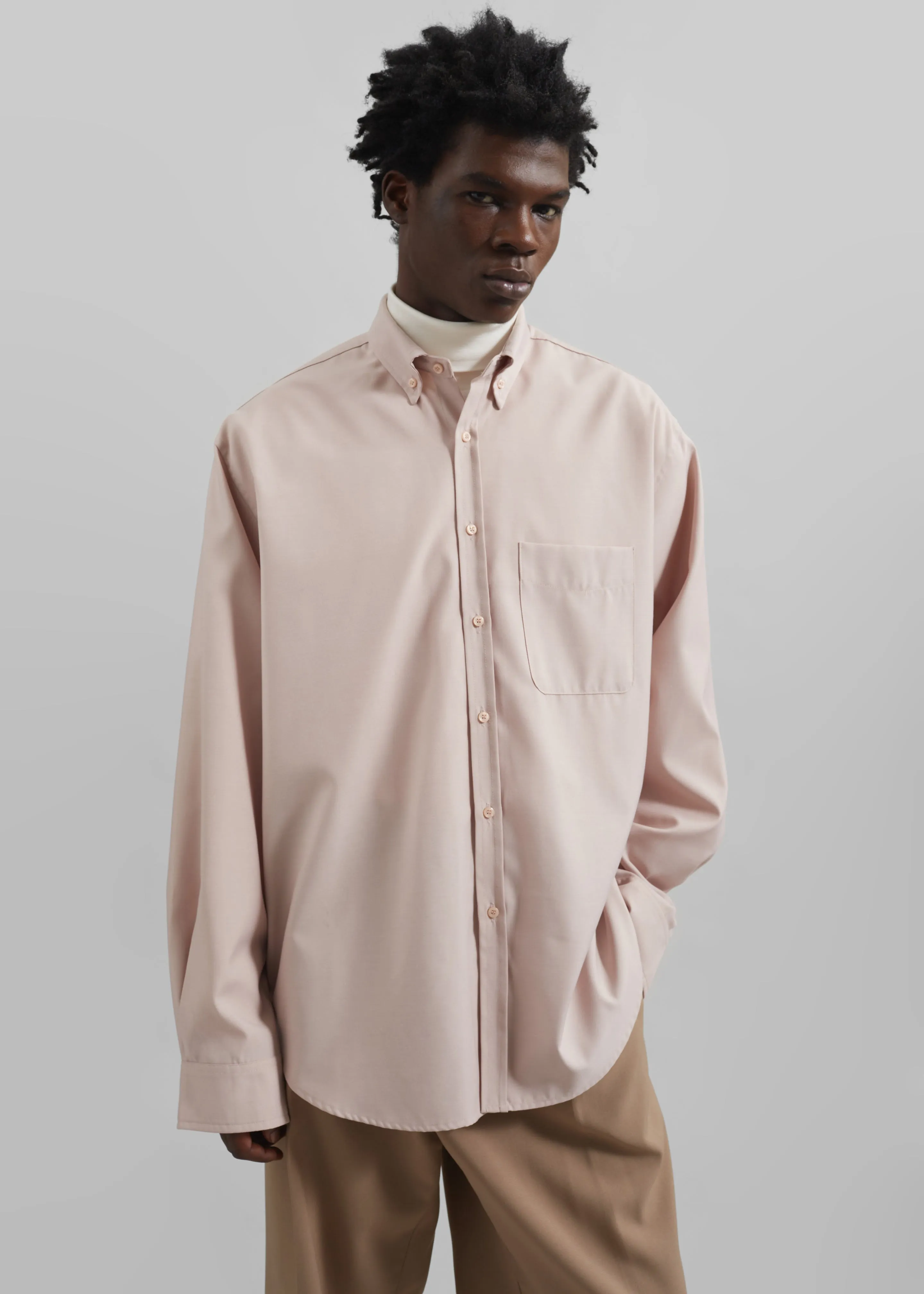 Mason Button Up Shirt - Light Peach sold by Frankie Shop