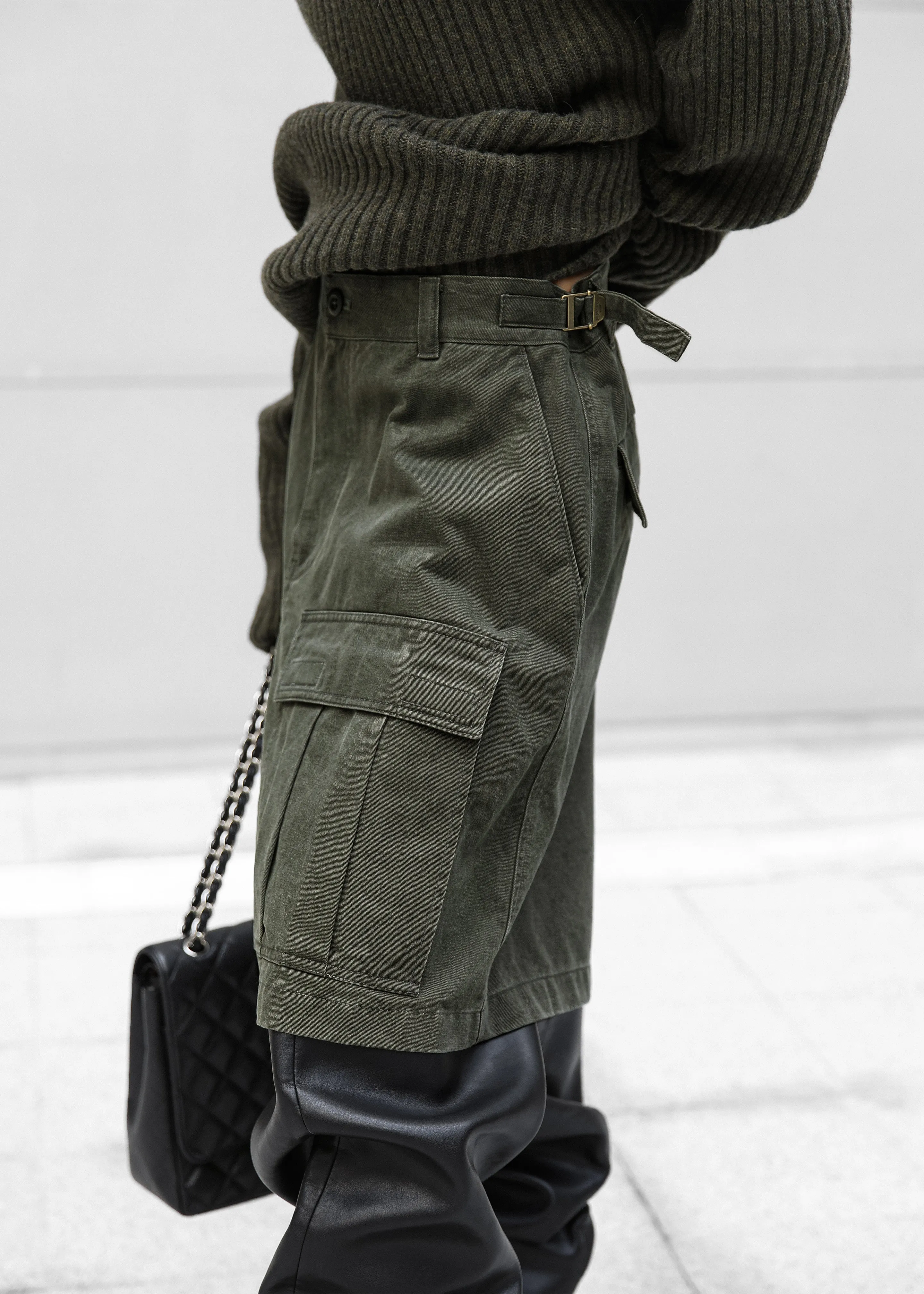 Alder Cargo Bermuda Shorts - Khaki sold by Frankie Shop product image thumbnail 4