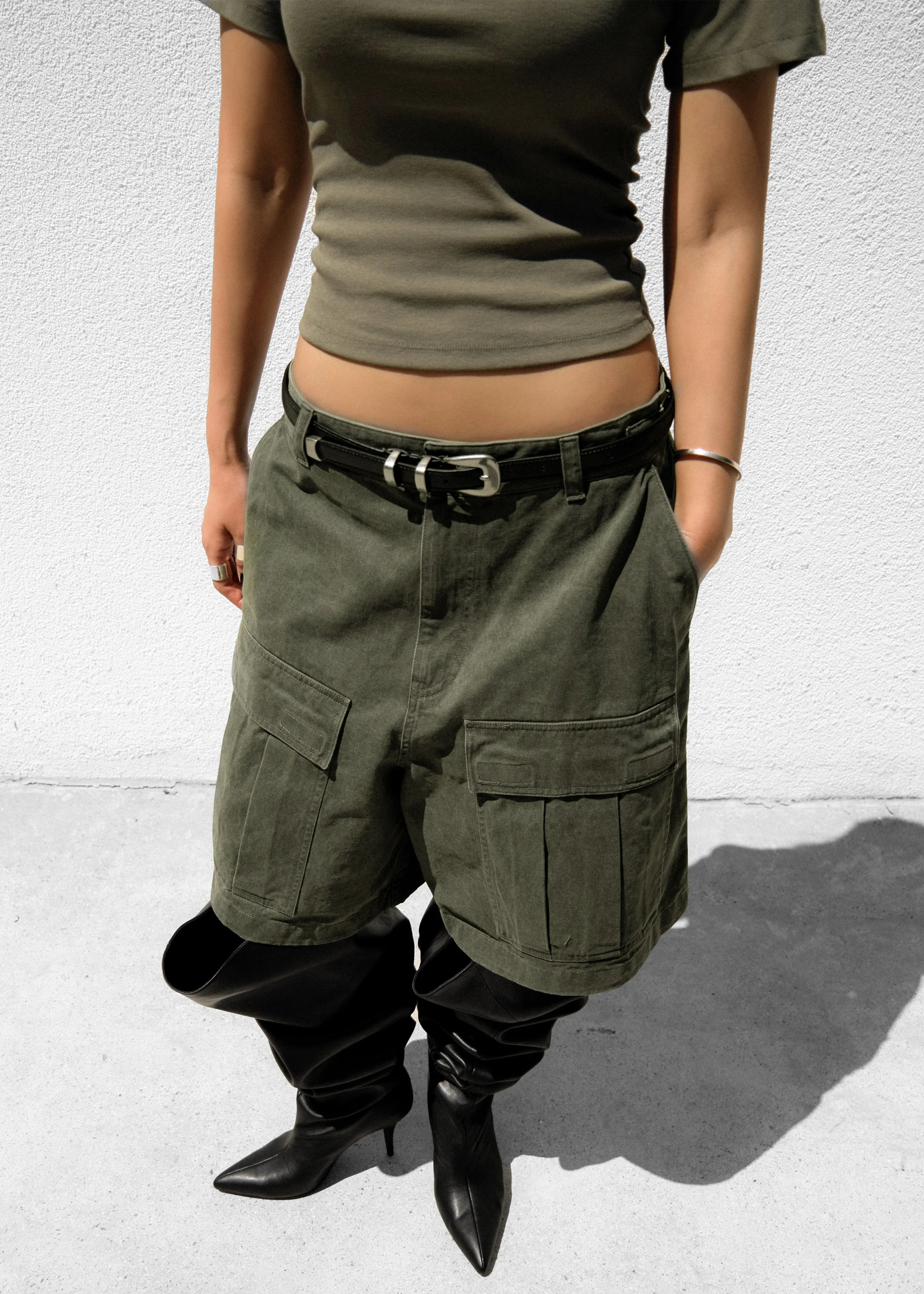 Alder Cargo Bermuda Shorts - Khaki sold by Frankie Shop product image thumbnail 5