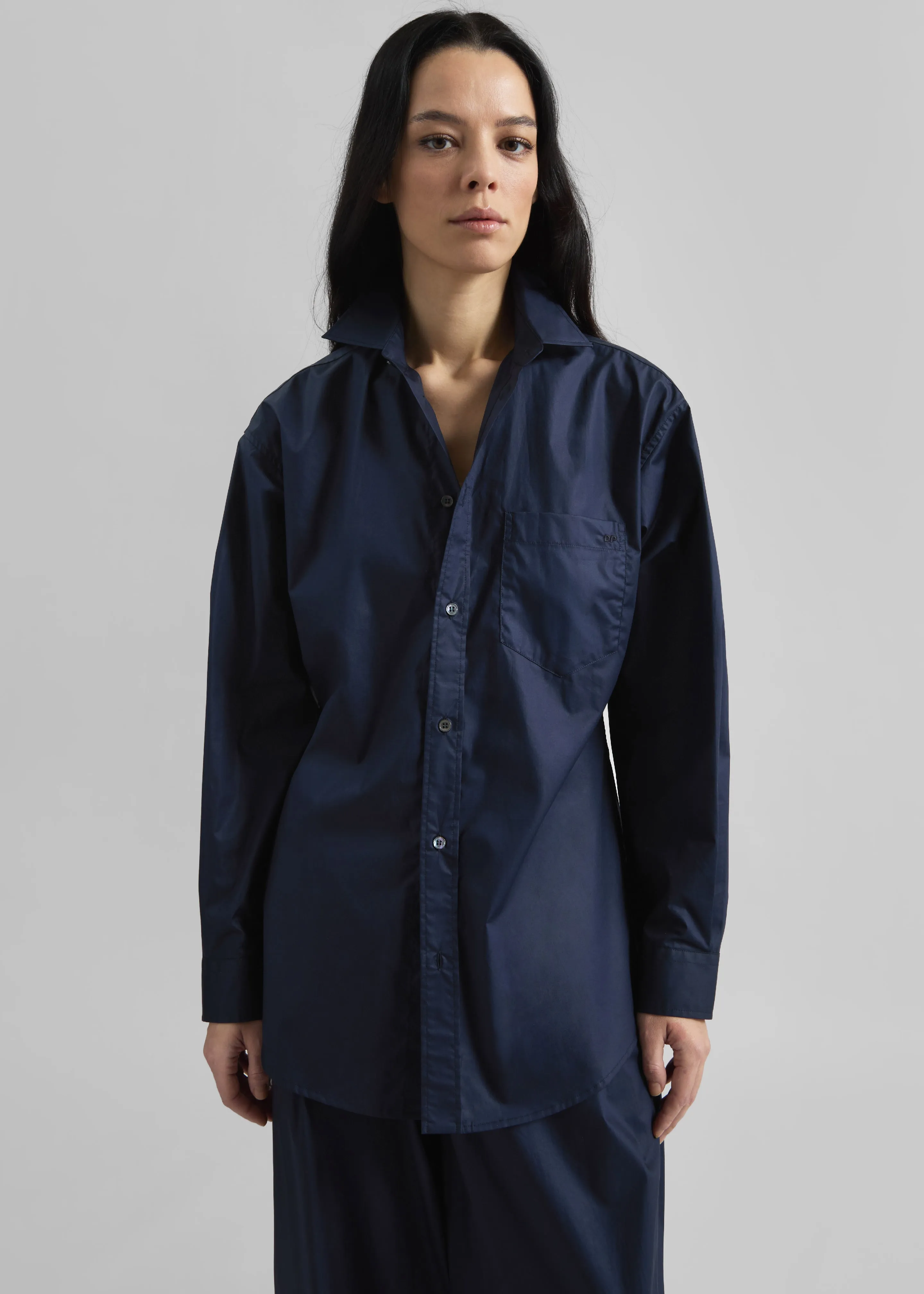 Darkpark Anne Tailored Poplin Shirt - Blue Navy sold by Frankie Shop product image thumbnail 5